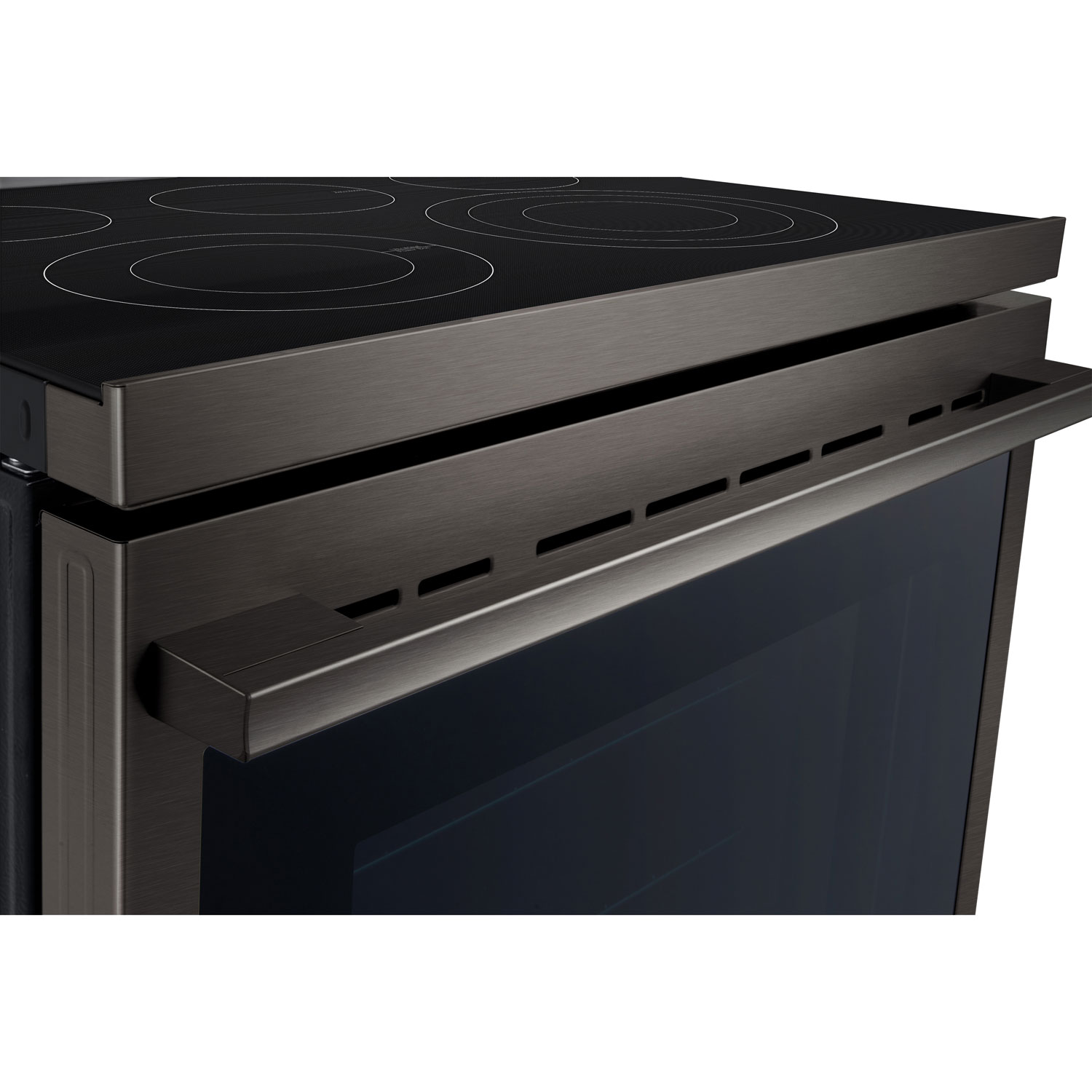 Cuisinière électrique autonome à 5 éléments avec convection véritable et friture à air chaud 6,3 pi³ 30 po de LG - Inox noir