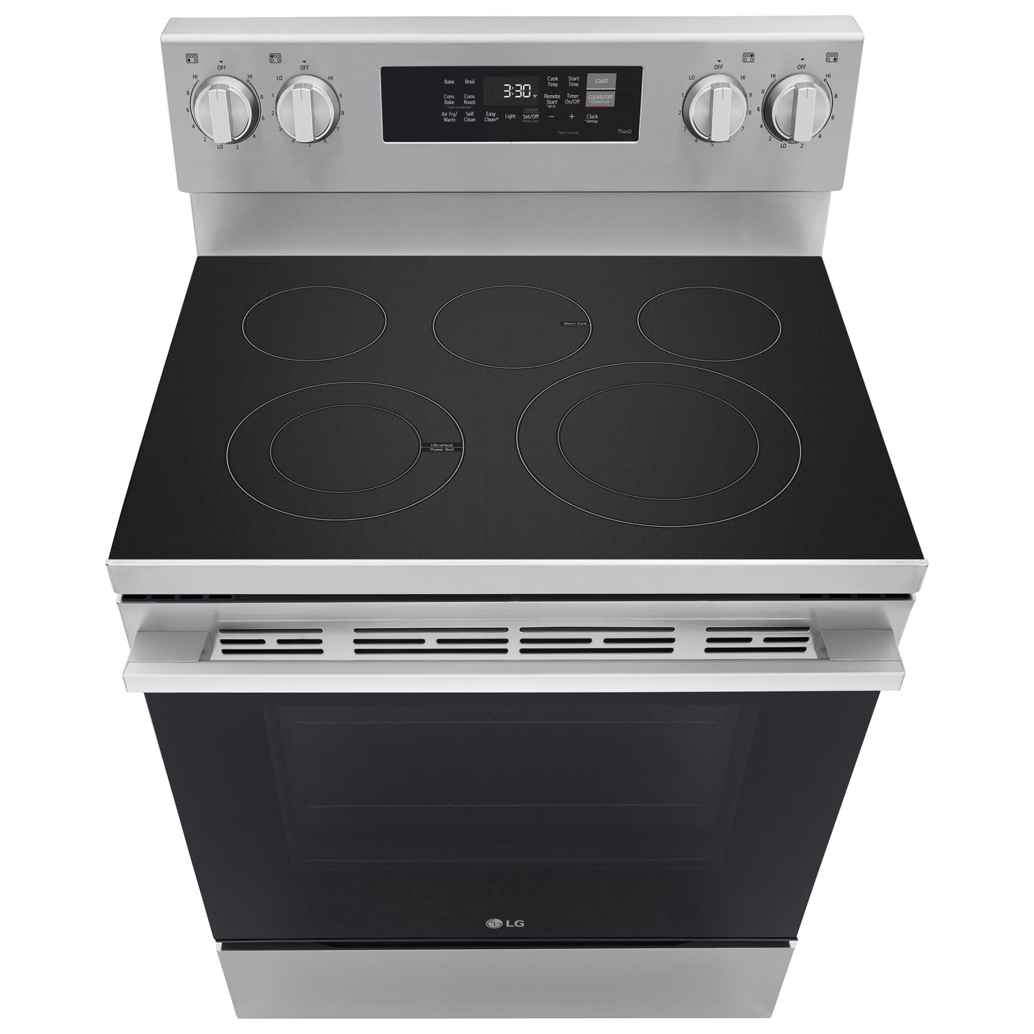 Cuisinière électrique autonome à 5 éléments avec convection véritable et friture à air 6,3 pi³ 30 po de LG - Inox