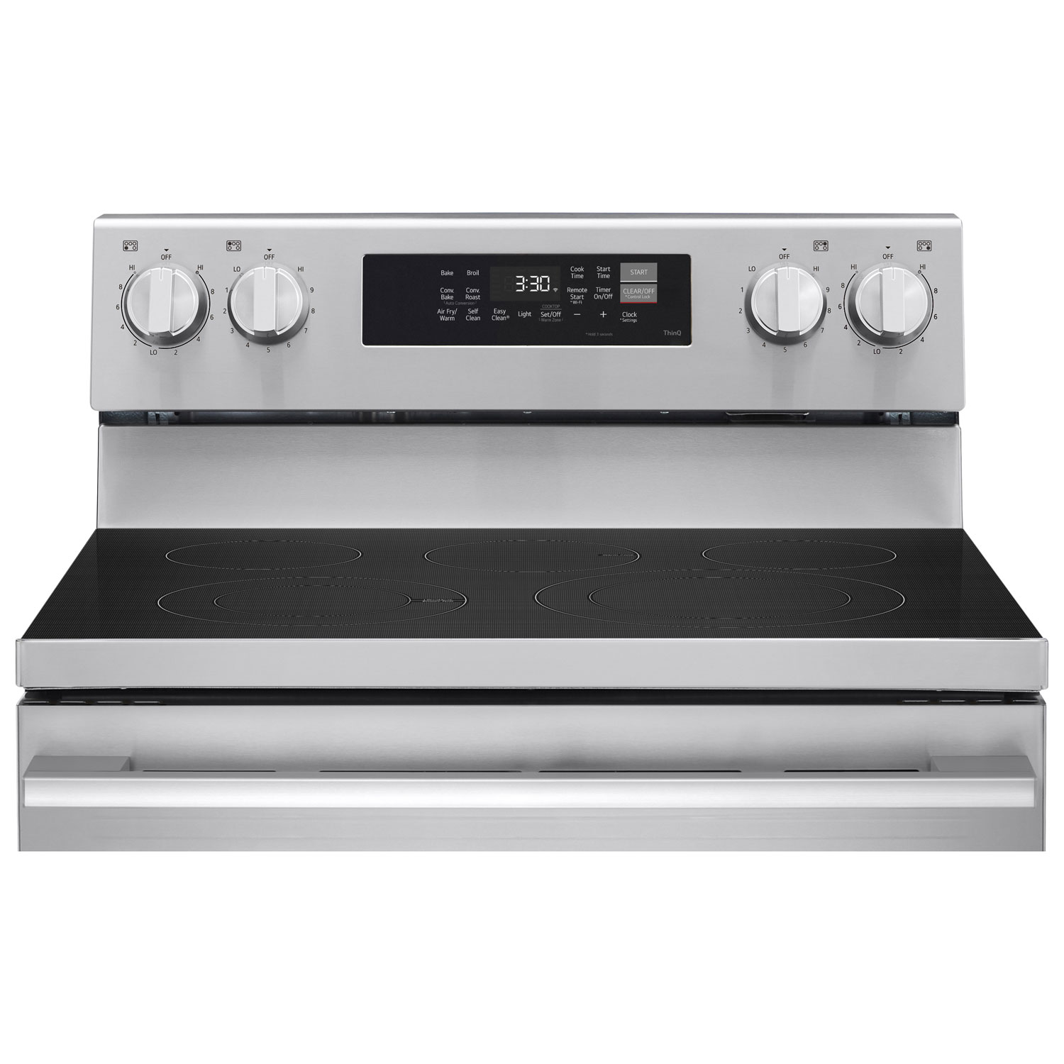Cuisinière électrique autonome à 5 éléments avec convection véritable et friture à air 6,3 pi³ 30 po de LG - Inox