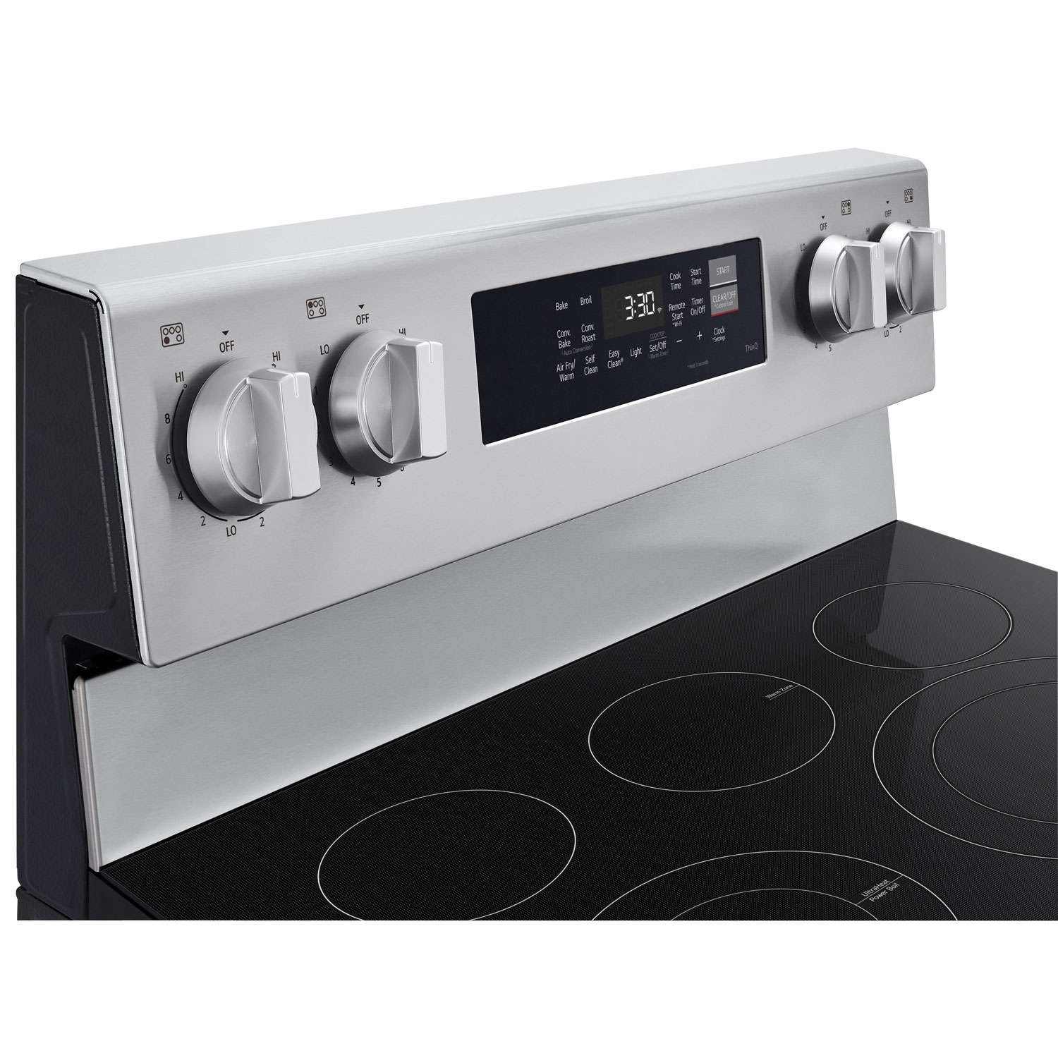 Cuisinière électrique autonome à 5 éléments avec convection véritable et friture à air 6,3 pi³ 30 po de LG - Inox