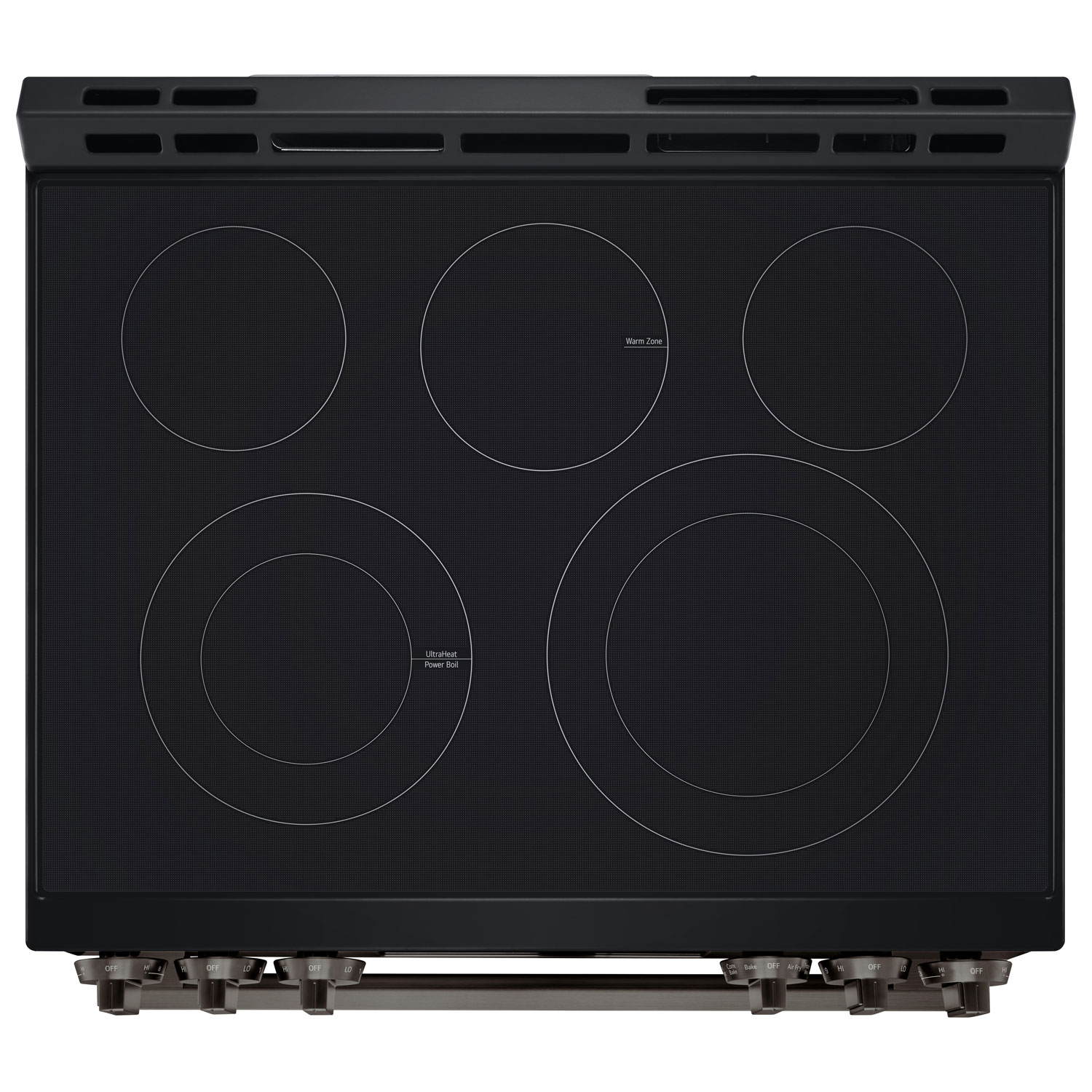 LG 30" 6.3 Cu. Ft. Fan Convection 5-Element Slide-In Electric Air Fry Range - Black Stainless Steel