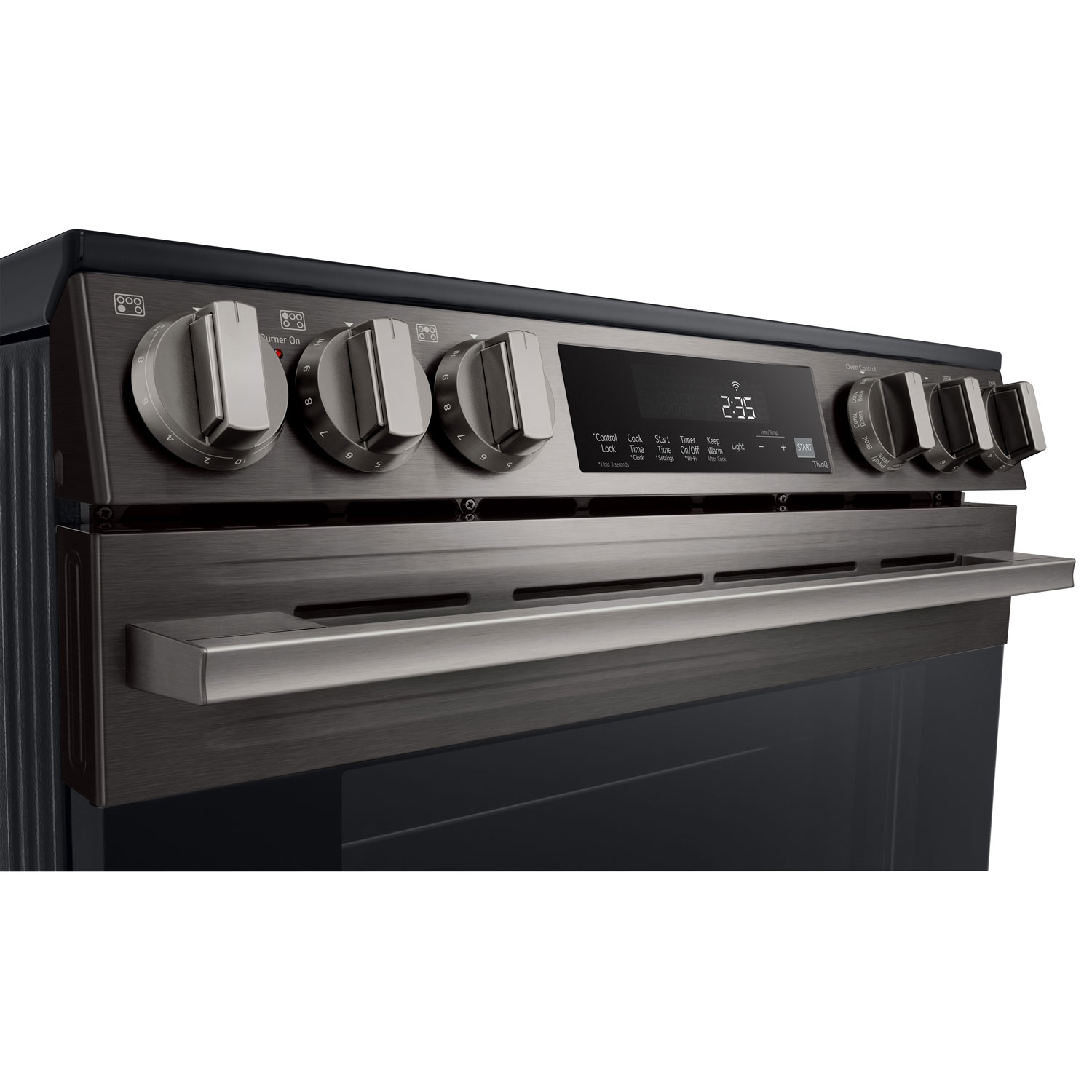 LG 30" 6.3 Cu. Ft. Fan Convection 5-Element Slide-In Electric Air Fry Range - Black Stainless Steel