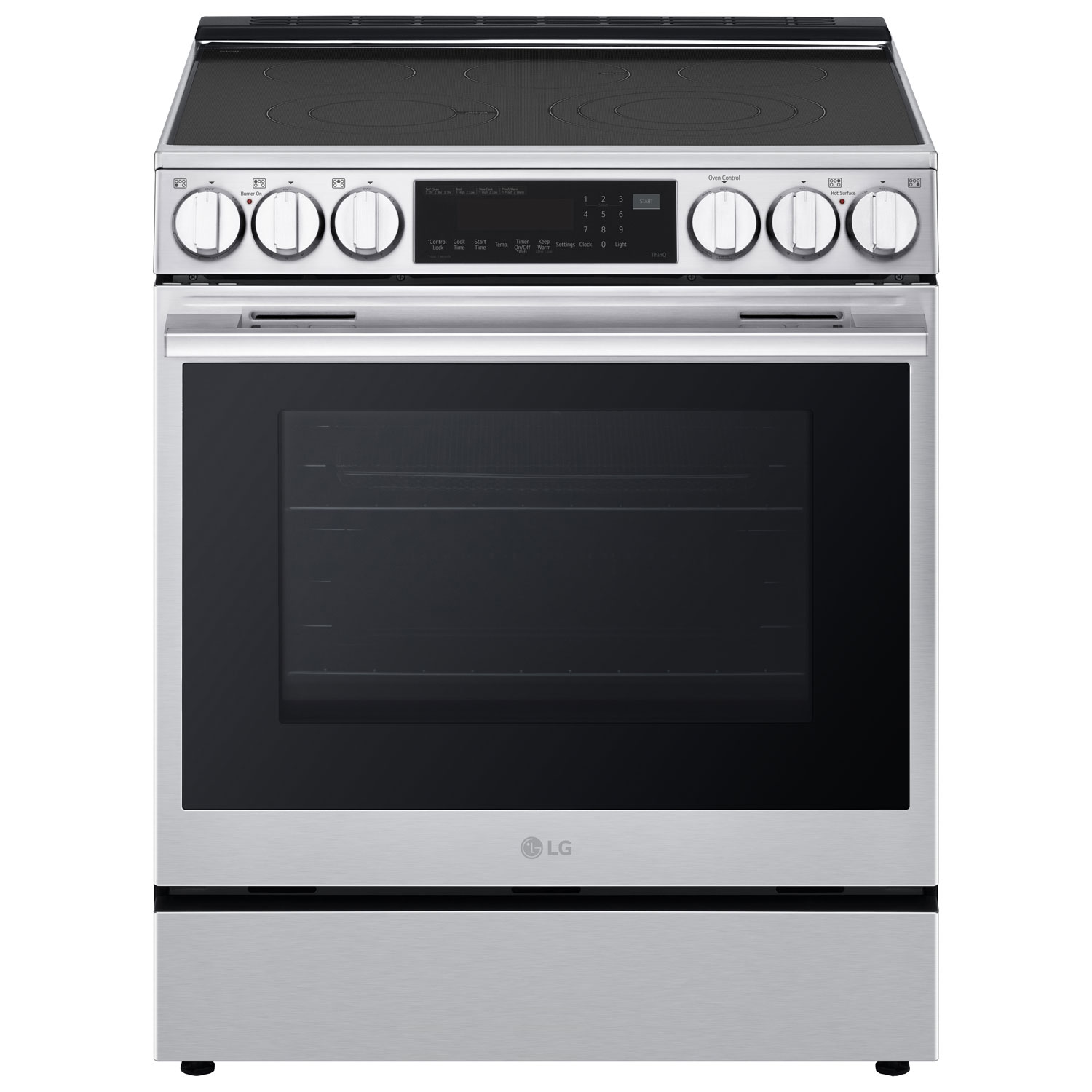 Cuisinière électrique encastrable à 5 éléments avec convection véritable et friture à l'air 6,3 pi³ 30 po de LG - Inox