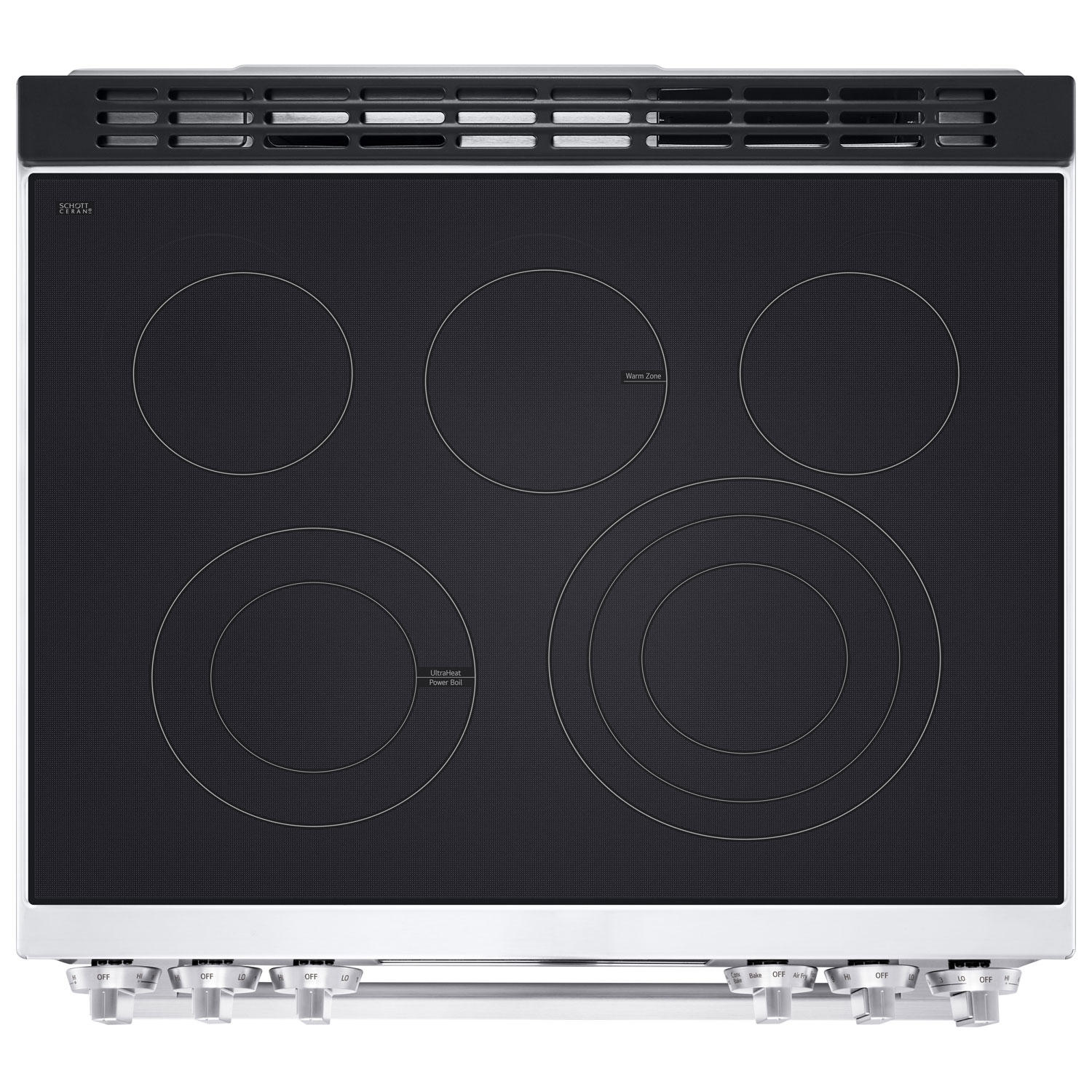 Cuisinière électrique encastrable à 5 éléments avec convection véritable et friture à l'air 6,3 pi³ 30 po de LG - Inox