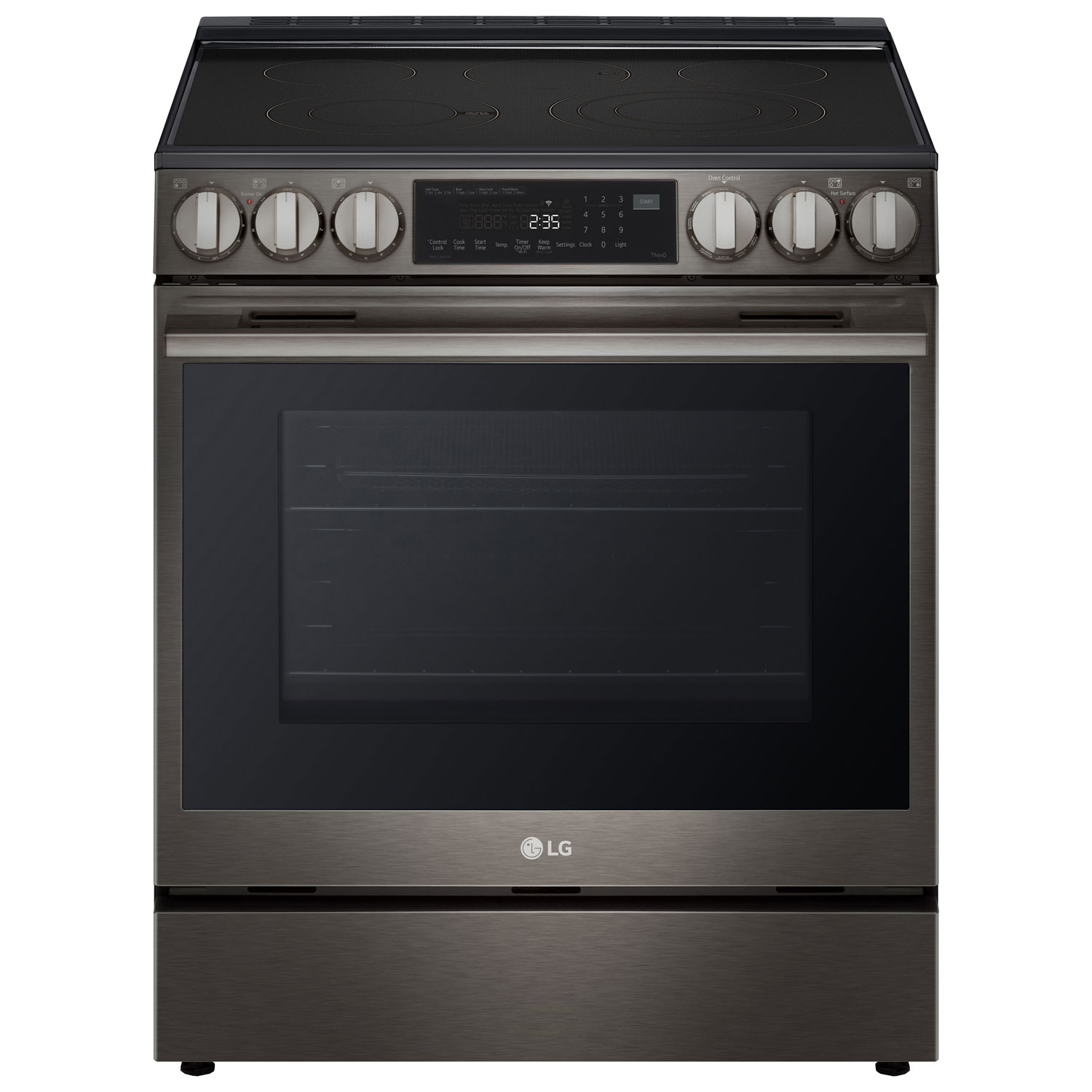 LG 30" 6.3 Cu. Ft. True Convection 5-Element Slide-In Electric Air Fry Range - Black Stainless Steel