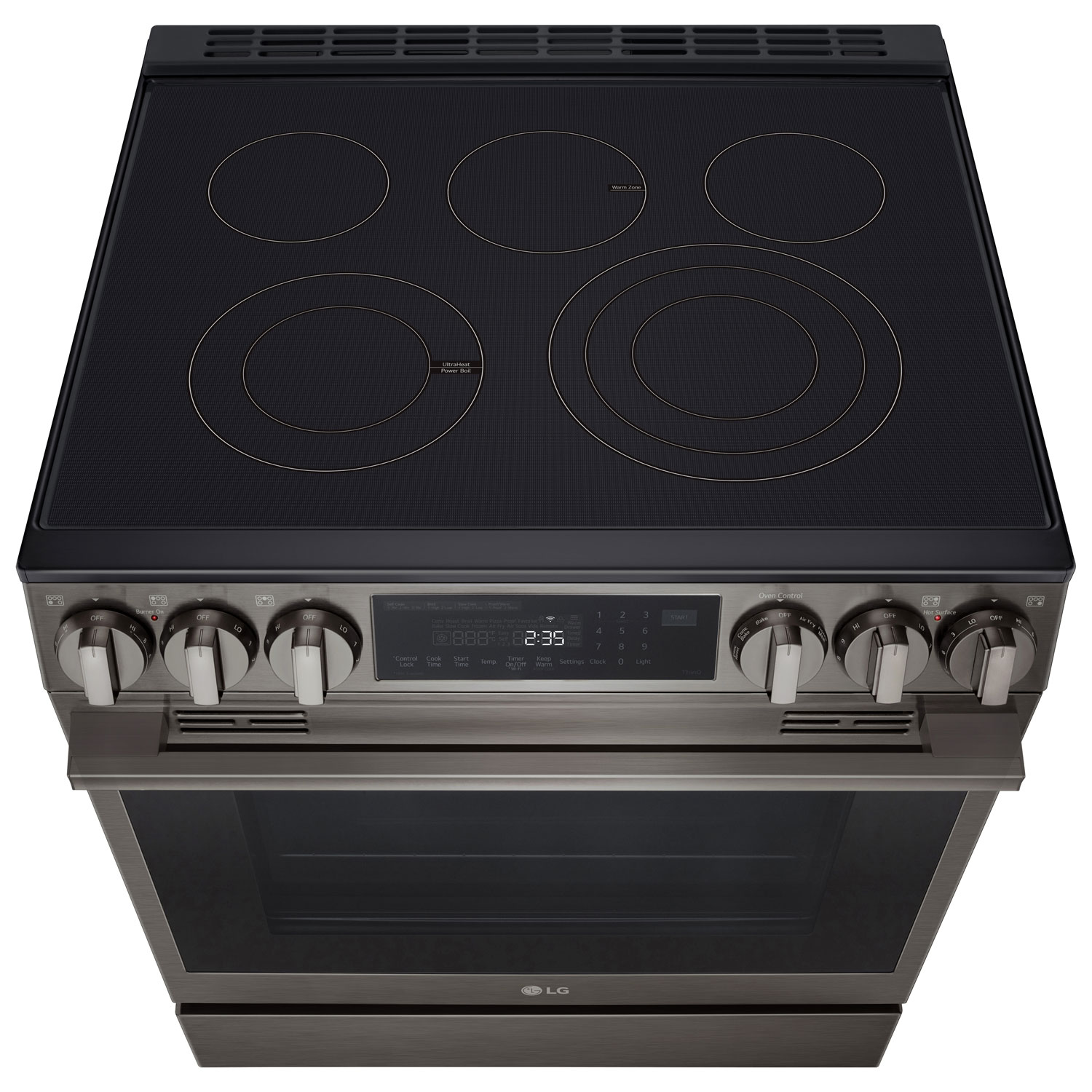 LG 30" 6.3 Cu. Ft. True Convection 5-Element Slide-In Electric Air Fry Range - Black Stainless Steel