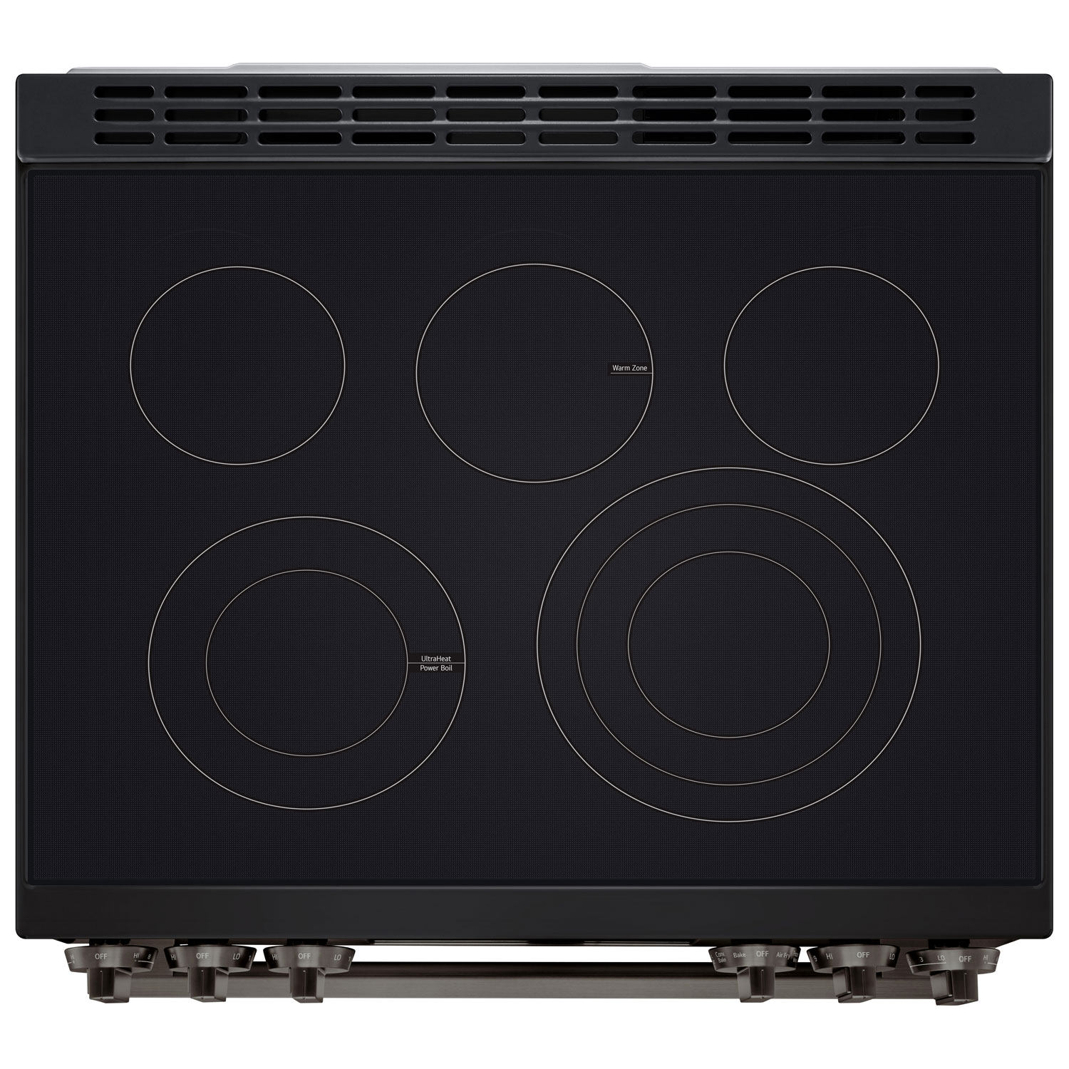 LG 30" 6.3 Cu. Ft. True Convection 5-Element Slide-In Electric Air Fry Range - Black Stainless Steel