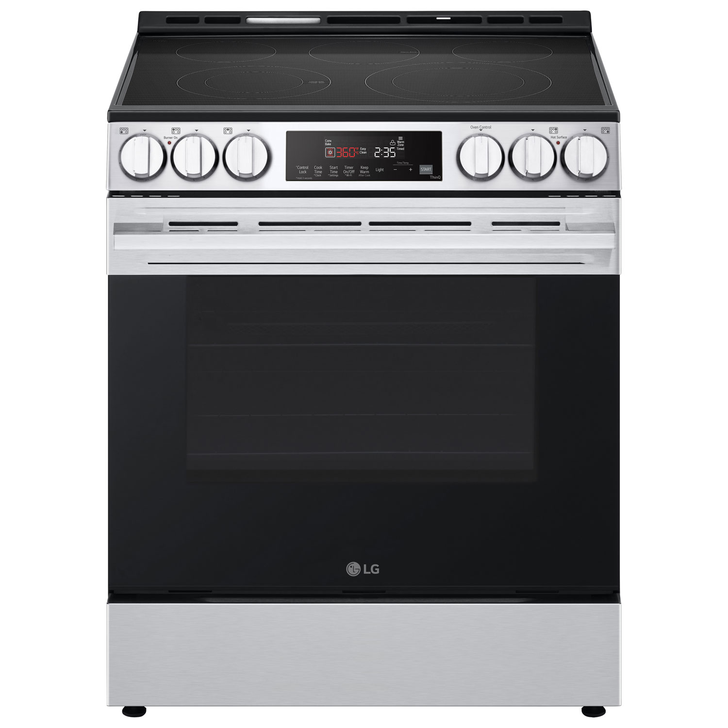 LG 30" 6.3 Cu. Ft. Fan Convection 5-Element Slide-In Electric Air Fry Range - Black Stainless Steel