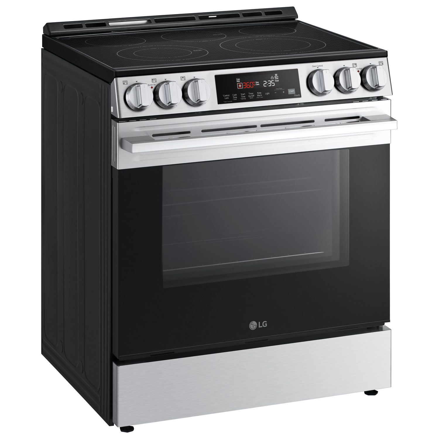 LG 30" 6.3 Cu. Ft. Fan Convection 5-Element Slide-In Electric Air Fry Range - Black Stainless Steel