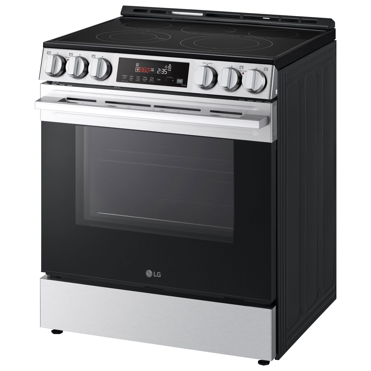 LG 30" 6.3 Cu. Ft. Fan Convection 5-Element Slide-In Electric Air Fry Range - Black Stainless Steel