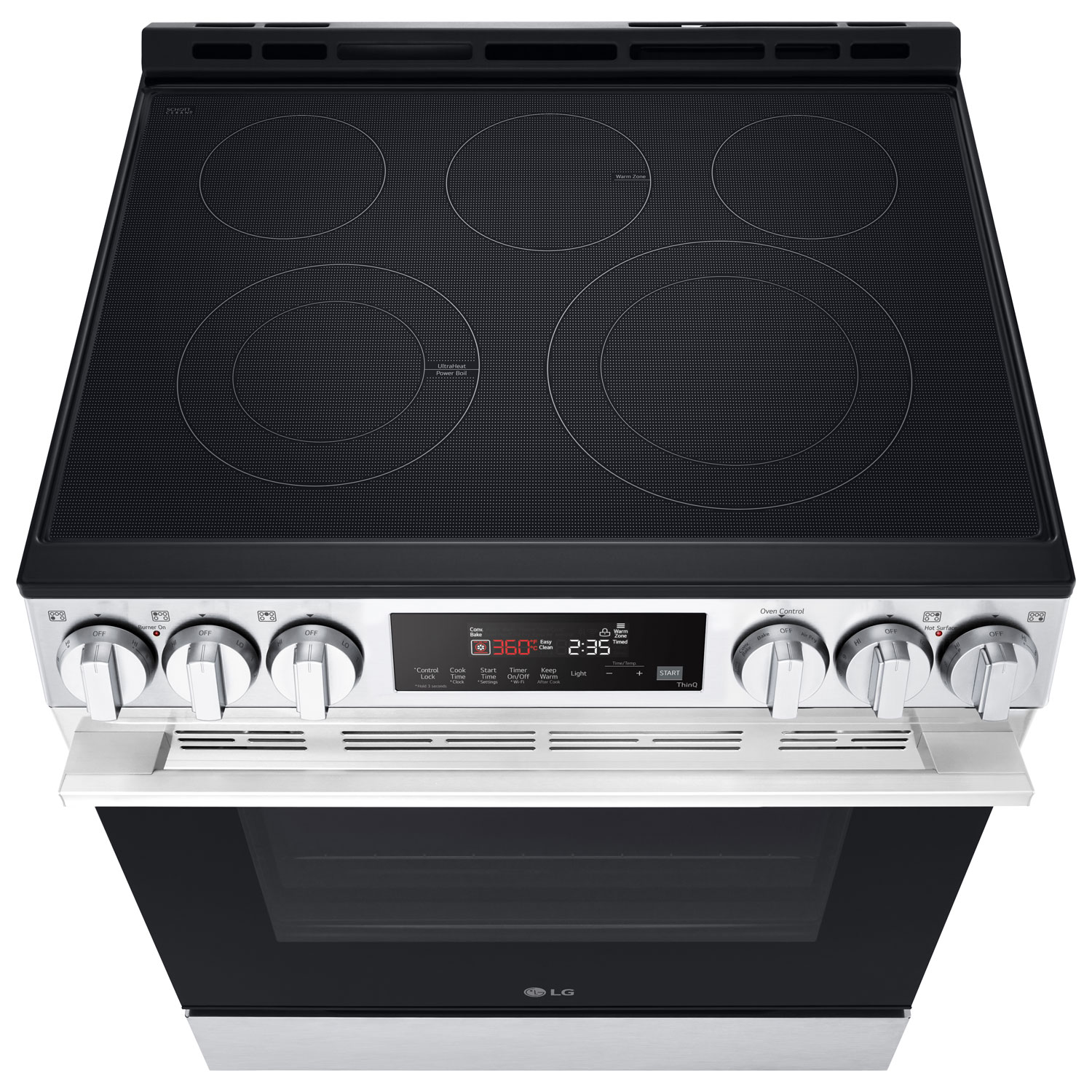LG 30" 6.3 Cu. Ft. Fan Convection 5-Element Slide-In Electric Air Fry Range - Black Stainless Steel