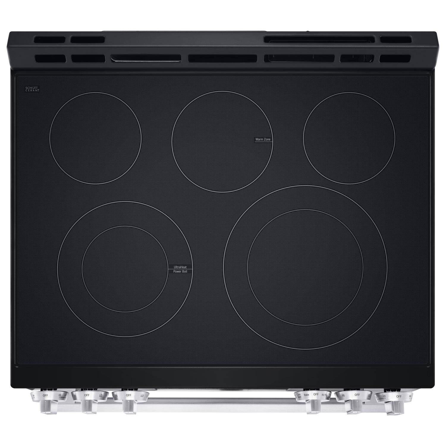 LG 30" 6.3 Cu. Ft. Fan Convection 5-Element Slide-In Electric Air Fry Range - Black Stainless Steel