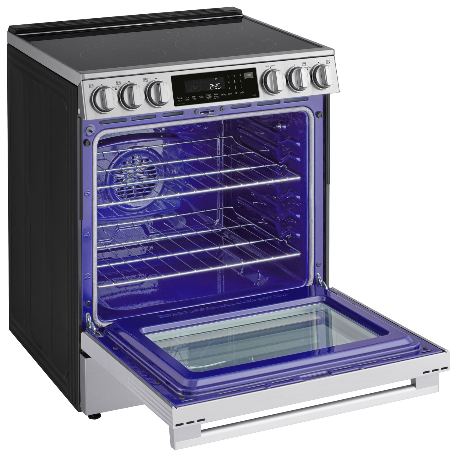 LG 30" 6.3 Cu. Ft. True Convection 5-Element Slide-In Electric Air Fry Range - Stainless Steel