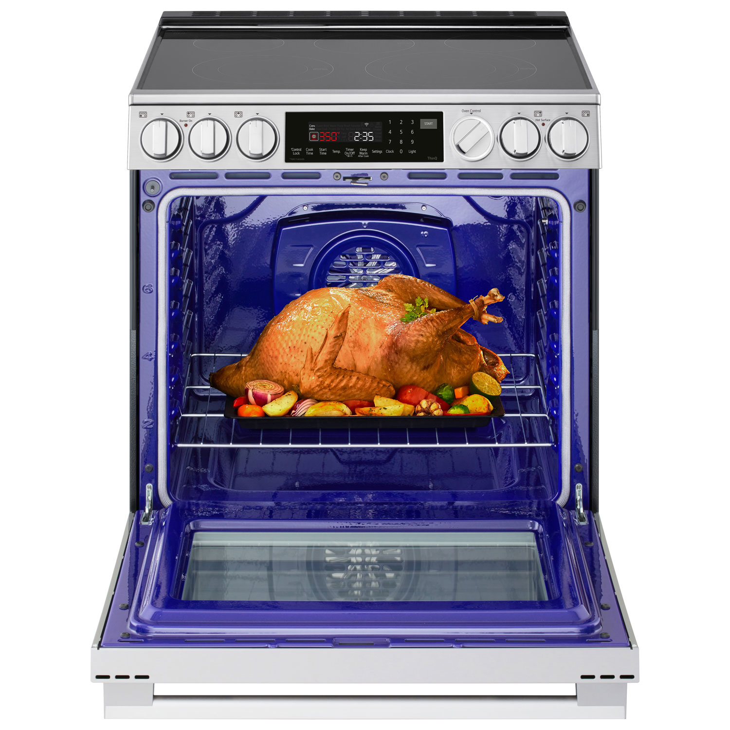LG 30" 6.3 Cu. Ft. True Convection 5-Element Slide-In Electric Air Fry Range - Stainless Steel