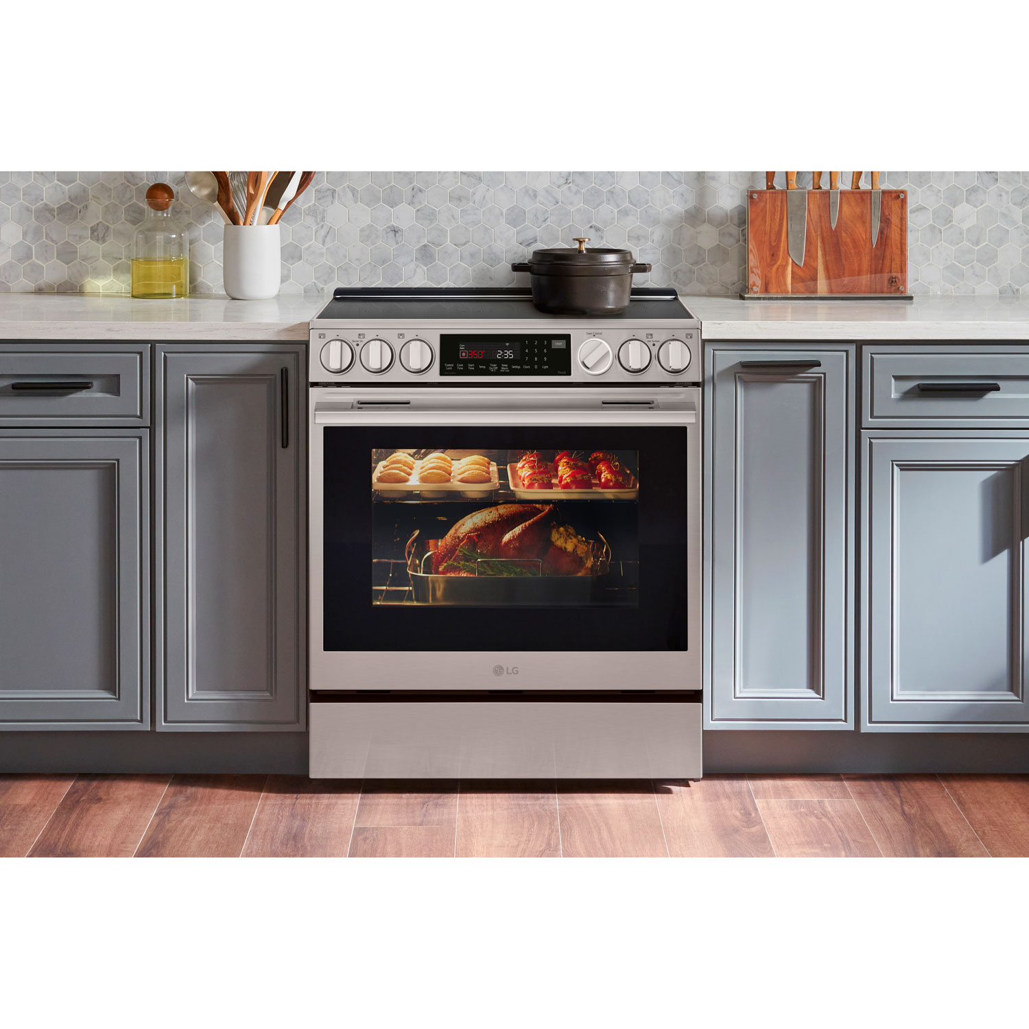 LG 30" 6.3 Cu. Ft. True Convection 5-Element Slide-In Electric Air Fry Range - Stainless Steel