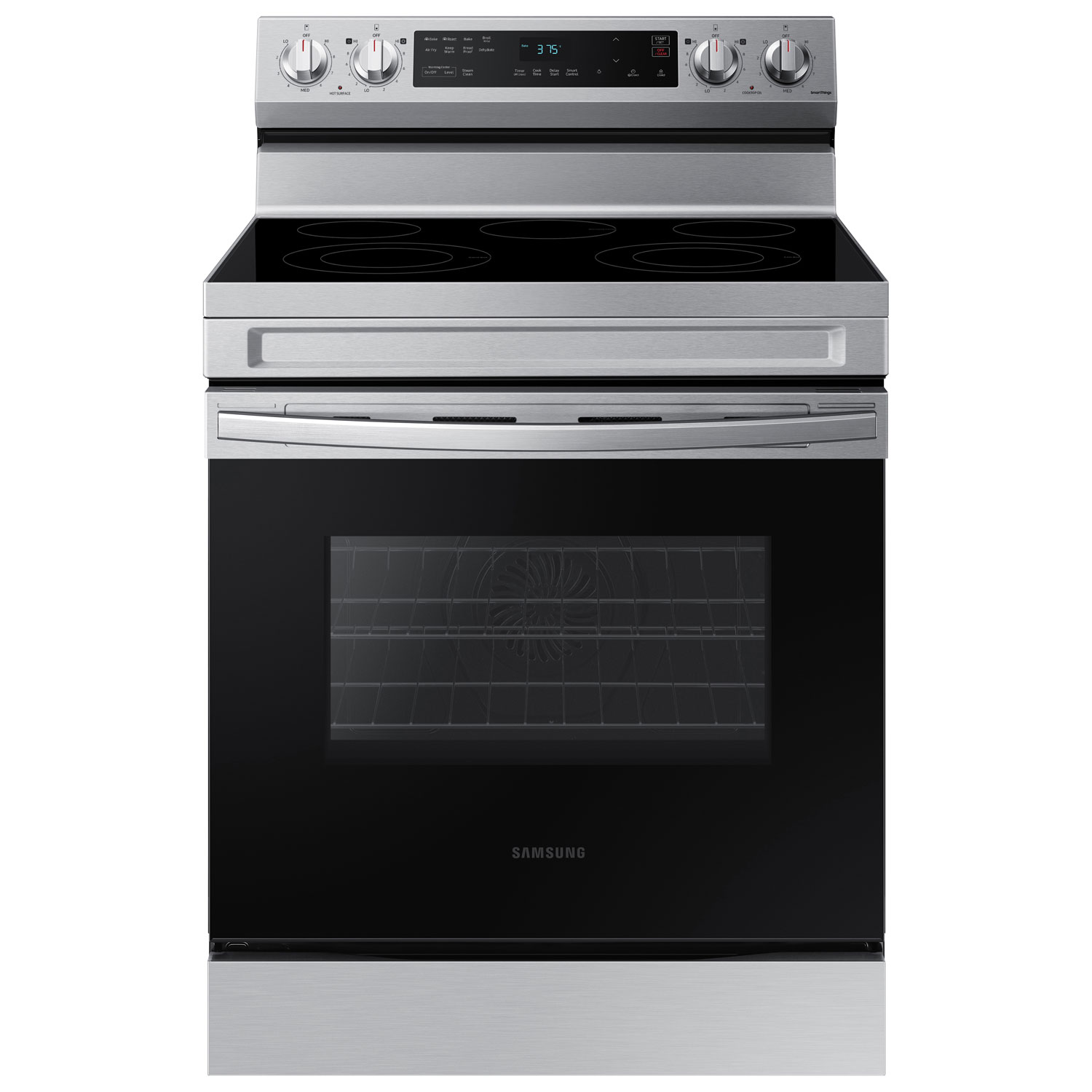 Samsung 30" 6.3 Cu. Ft. Fan Convection 5-Element Freestanding Electric Air Fry Range - Stainless