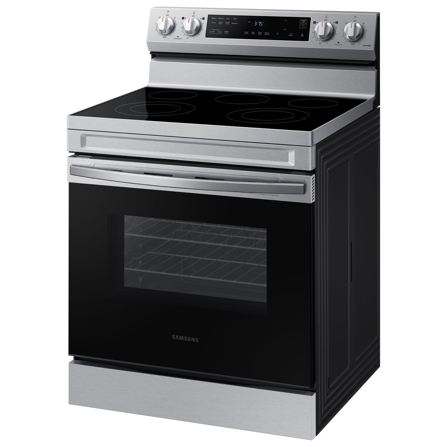 Samsung 30" 6.3 Cu. Ft. Fan Convection 5-Element Freestanding Electric Air Fry Range - Stainless