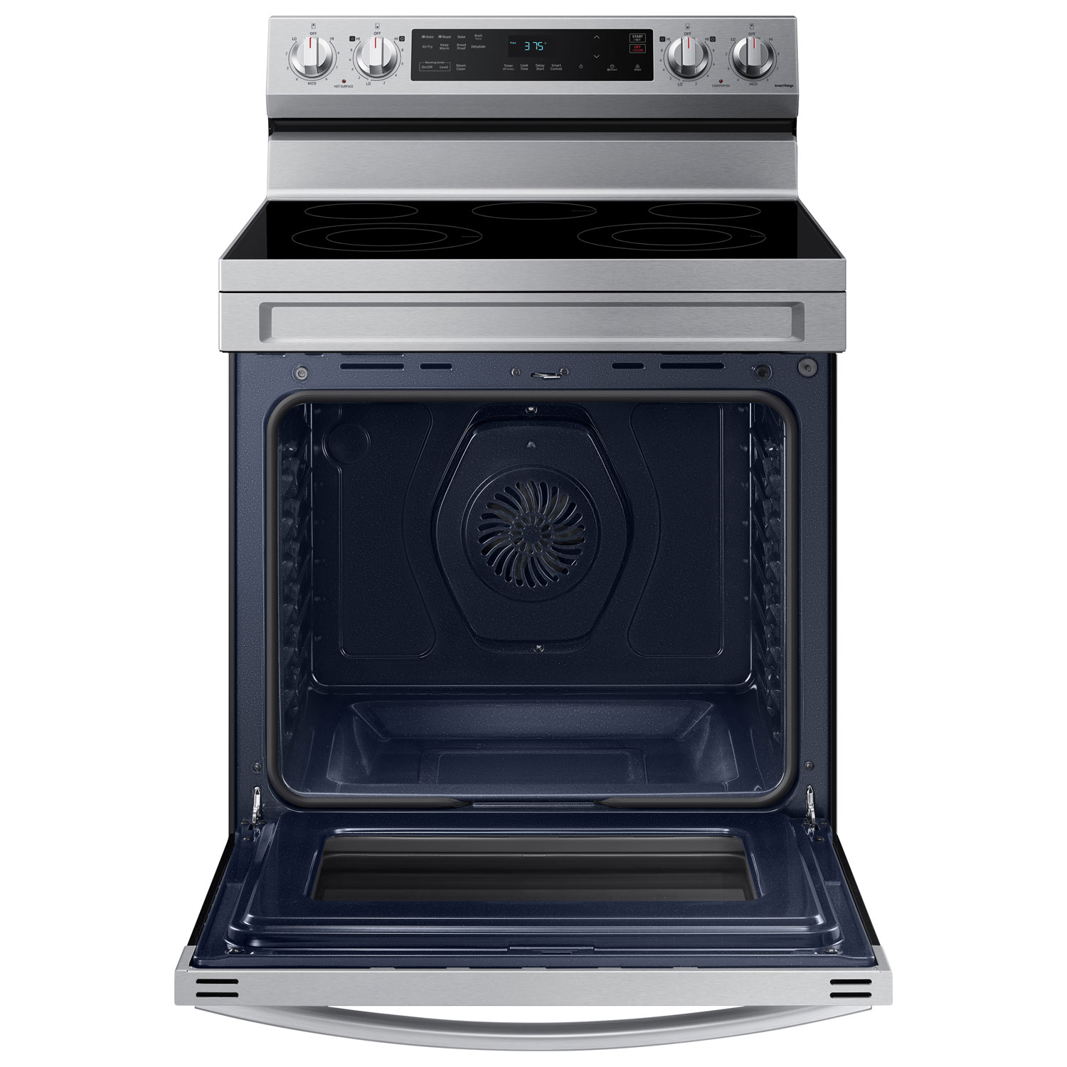 Samsung 30" 6.3 Cu. Ft. Fan Convection 5-Element Freestanding Electric Air Fry Range - Stainless