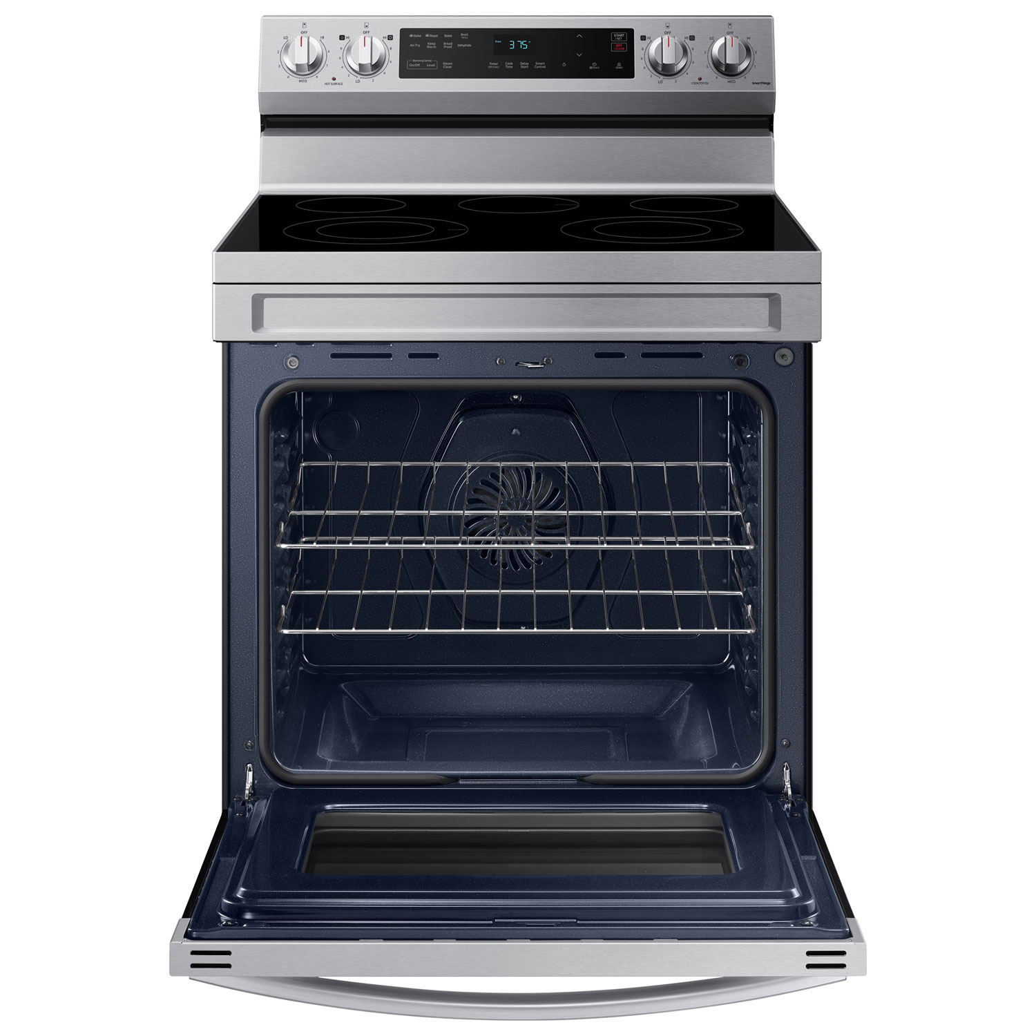 Samsung 30" 6.3 Cu. Ft. Fan Convection 5-Element Freestanding Electric Air Fry Range - Stainless