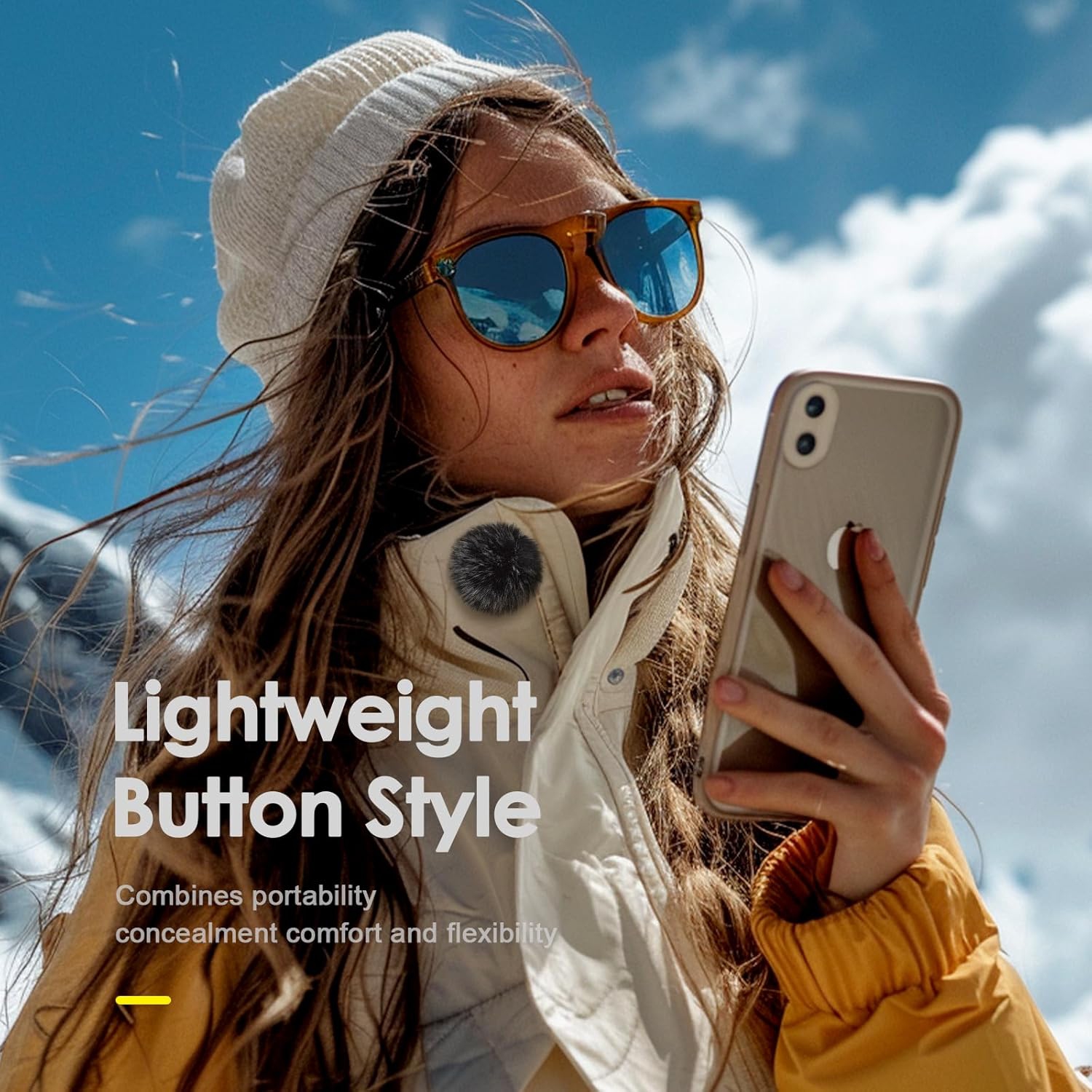 Rythflo Wireless Lavalier Microphone for iPhone/Android - 2 TX + 2 RX + Charging Case, Noise Cancellation, 35H Battery Life, Clip-on Lapel Mic