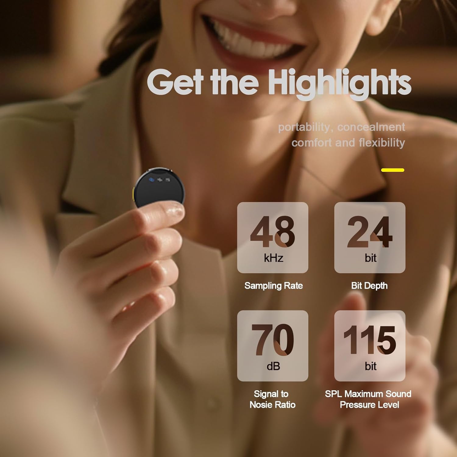 Rythflo Wireless Lavalier Microphone for iPhone/Android - 2 TX + 2 RX + Charging Case, Noise Cancellation, 35H Battery Life, Clip-on Lapel Mic