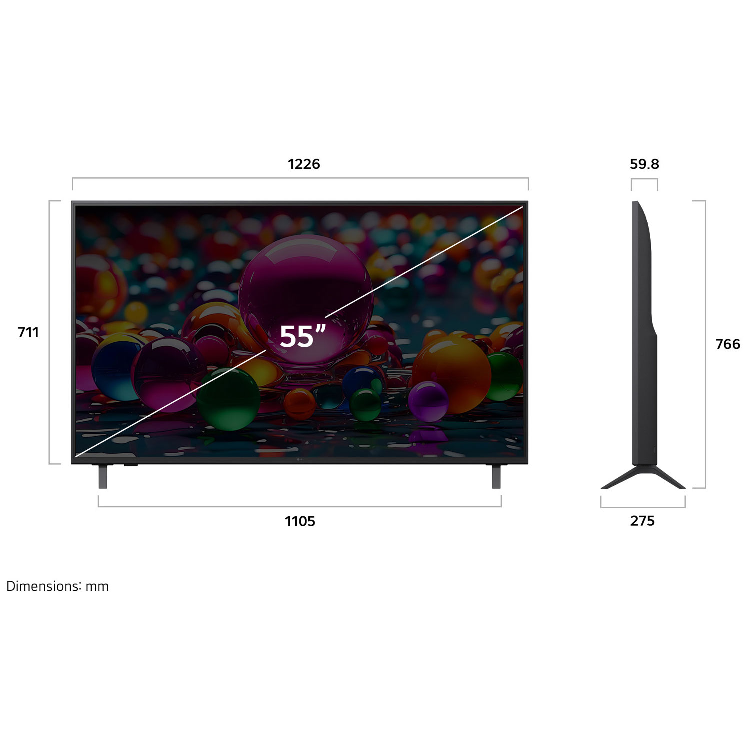 LG 55" UA7700 AI 4K UHD HDR LED Smart TV - 2025