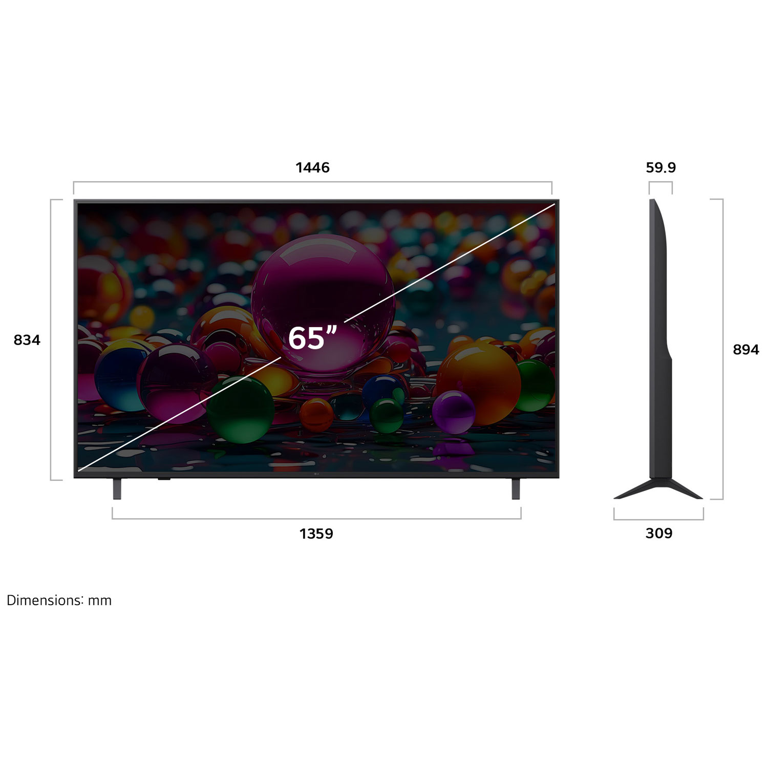 Téléviseur intelligent DEL HDR UHD 4K AI de 65 po UA7700 de LG - 2025