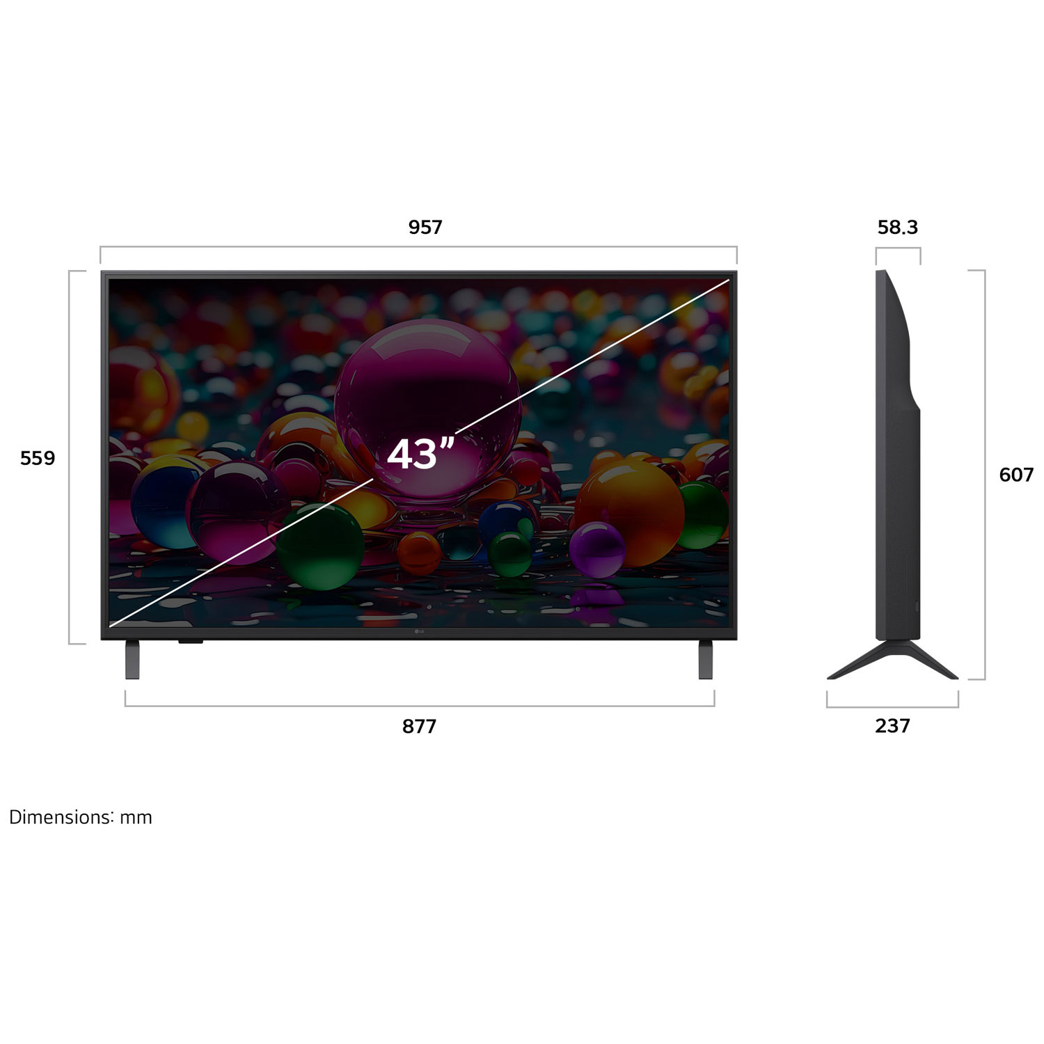 LG 43" UA7700 AI 4K UHD HDR LED Smart TV - 2025