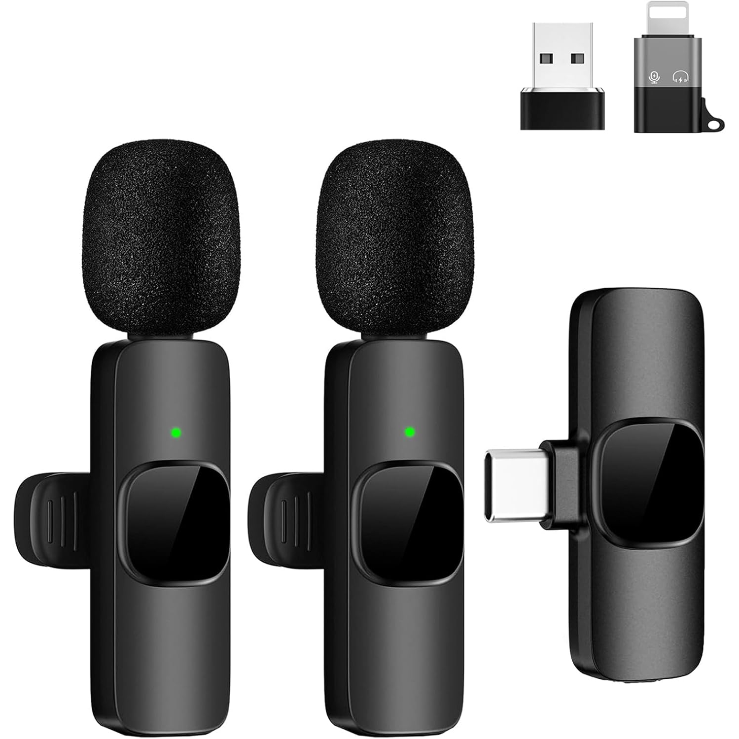 Tearstone Wireless Lavalier Microphone for iPhone/Android/Computer/Laptop - 2 Pack, Professional Mini Mics for Video Recording, Interview, Podcast,