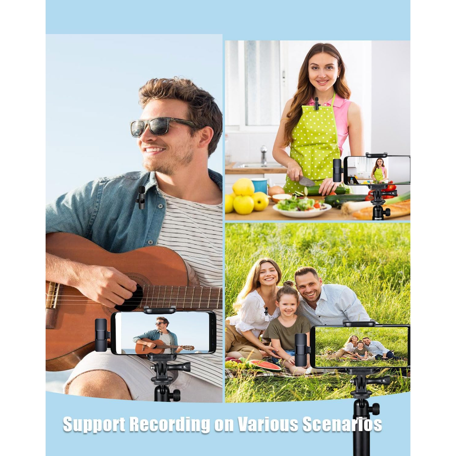 Tearstone Wireless Lavalier Microphone for iPhone/Android/Computer/Laptop - 2 Pack, Professional Mini Mics for Video Recording, Interview, Podcast,