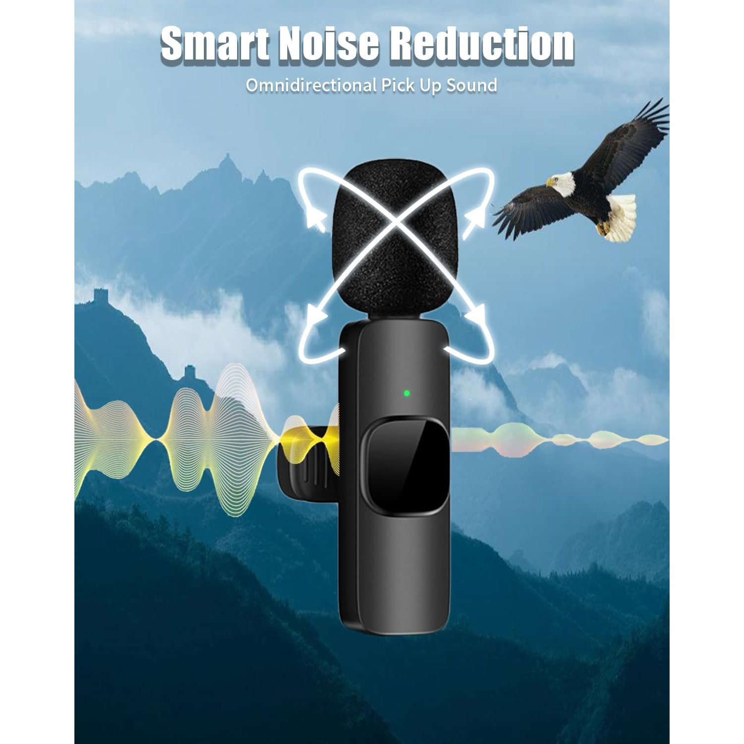 Tearstone Wireless Lavalier Microphone for iPhone/Android/Computer/Laptop - 2 Pack, Professional Mini Mics for Video Recording, Interview, Podcast,