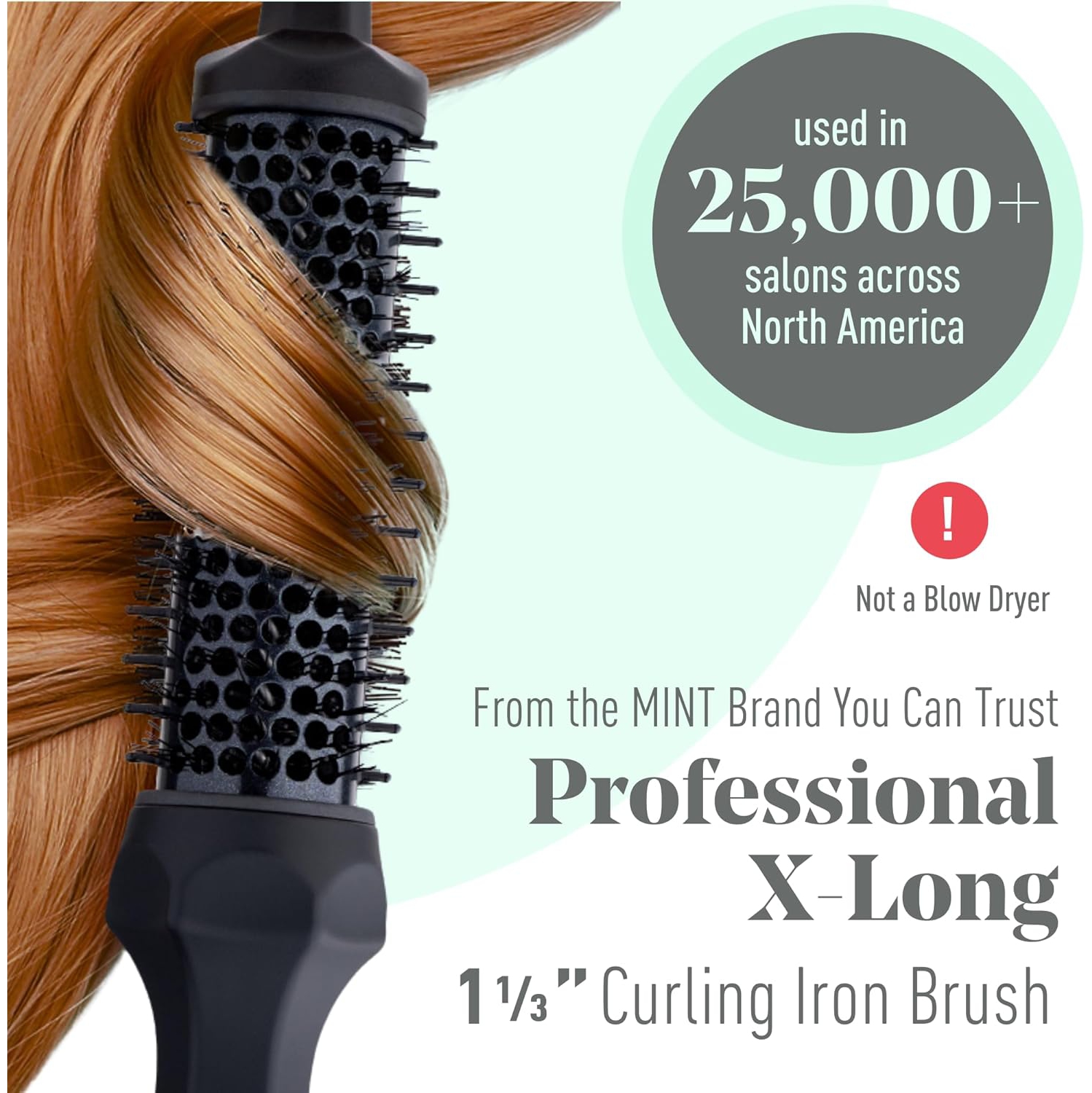 MINT 1 1/3 Inch Thermal Brush for Effortless Curls, Volume & Waves