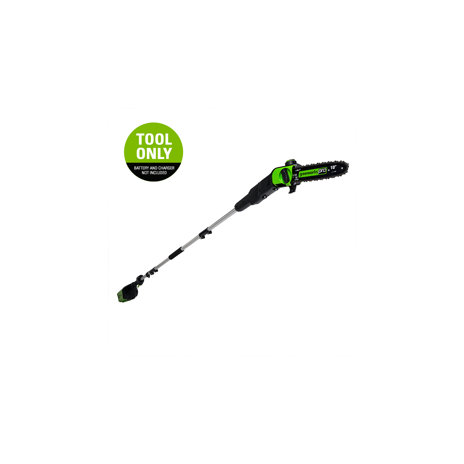 Greenworks 60V 10" Brushless Polesaw, Battery and Charger Not Included