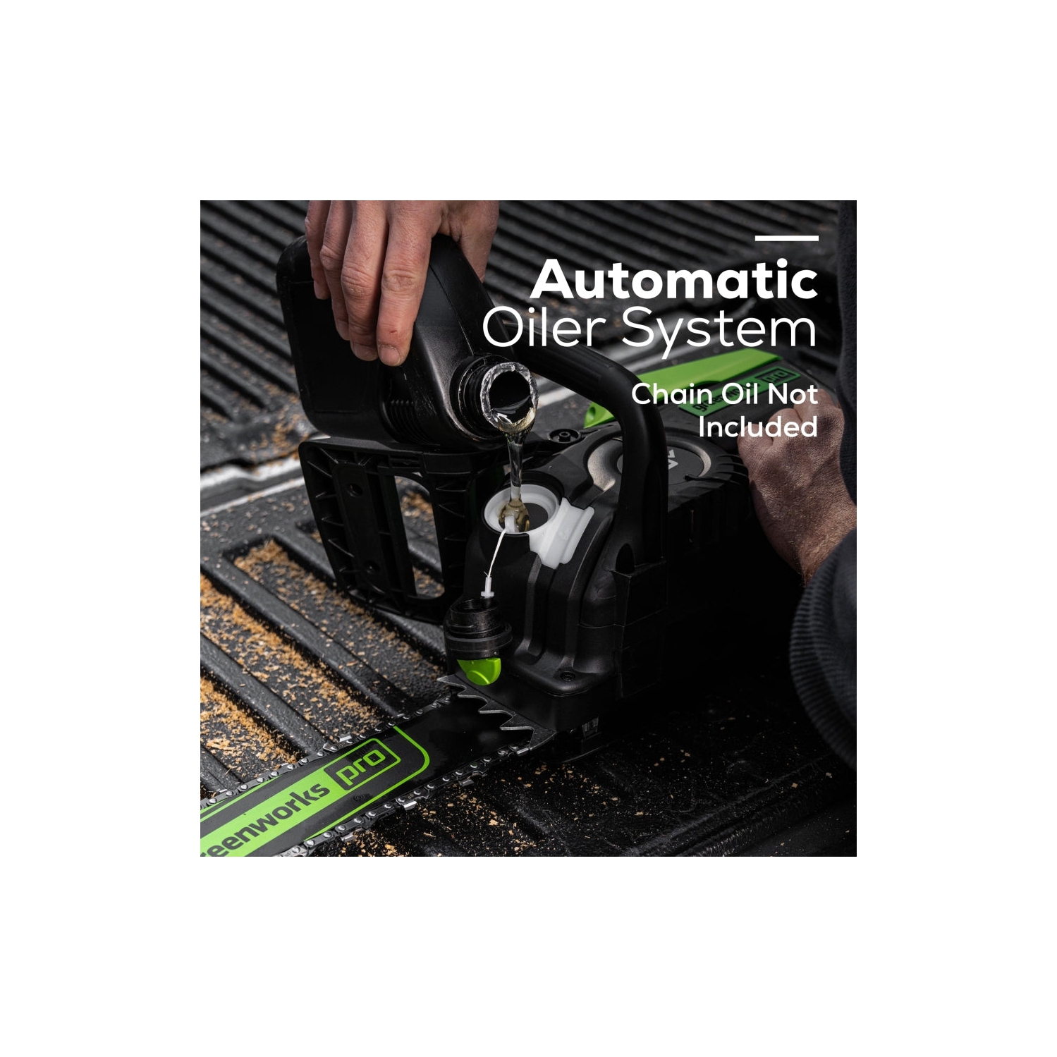 Scie à chaîne 80&nbsp;V de 18&nbsp;po de 2e génération de Greenworks, batterie 4,0&nbsp;Ah et chargeur rapide inclus