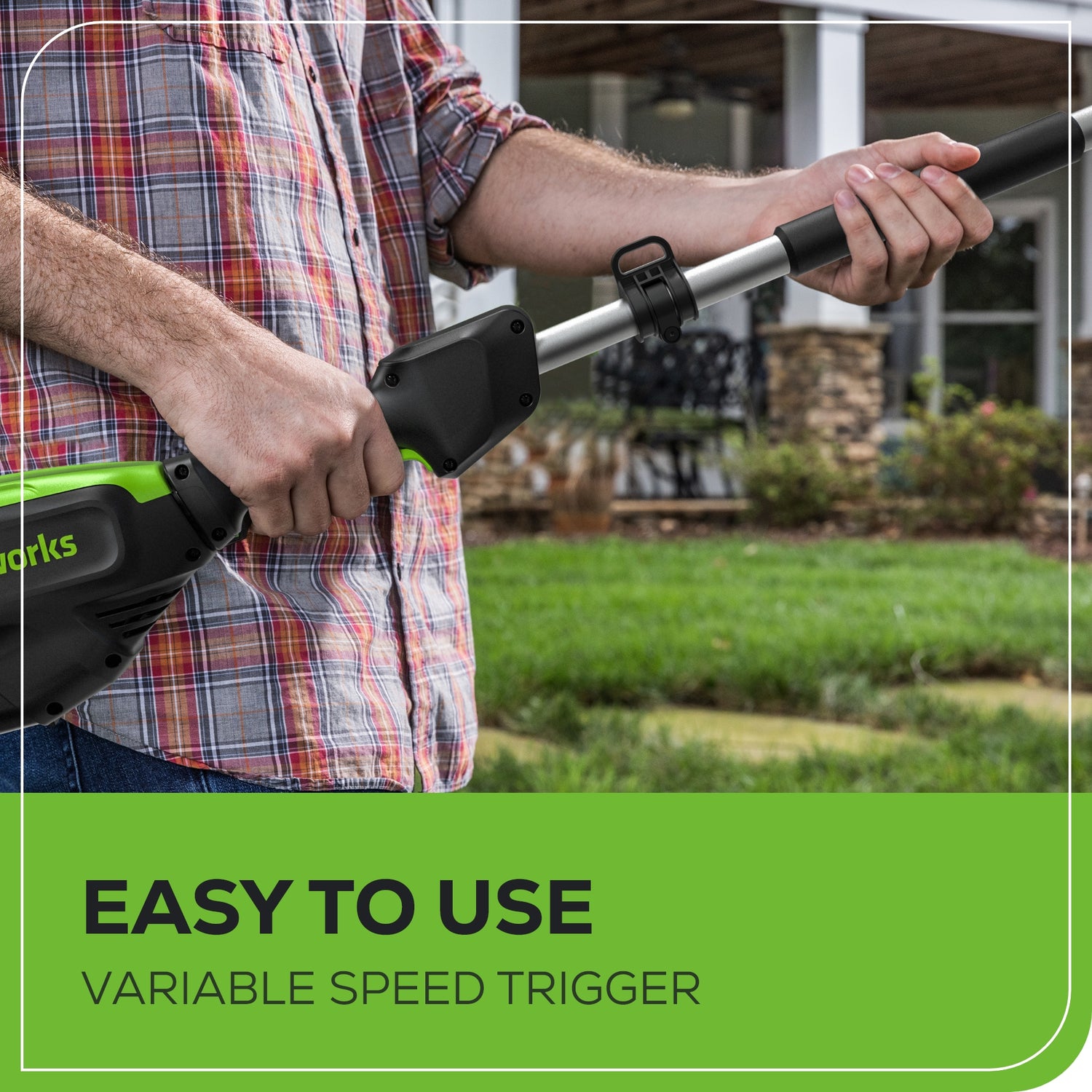 Perche scie sans balais 80 V de 10 po de Greenworks, batterie 2,0 Ah et chargeur inclus