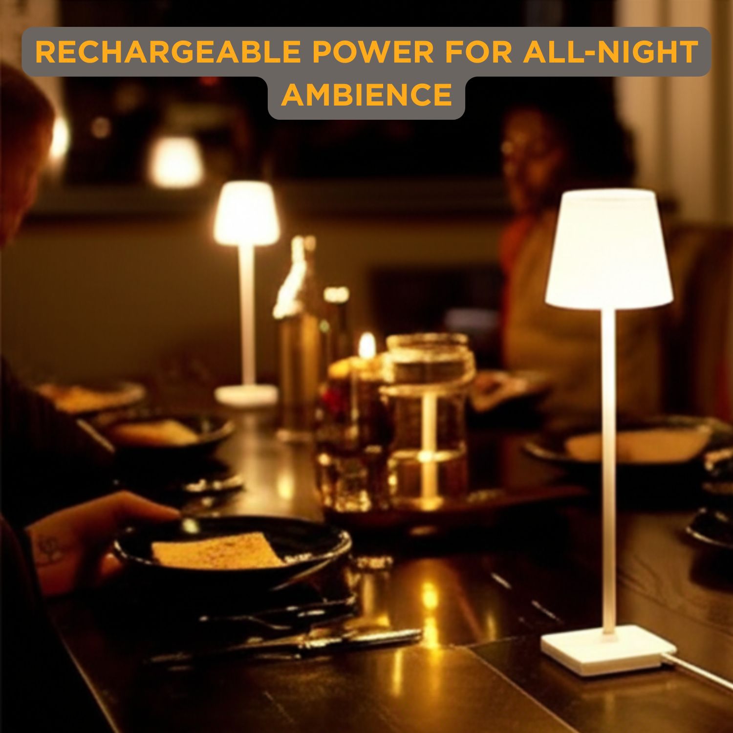 Abbott Trilite Classic Shade LED Table Lamp, Rechargeable Cordless Light, Modern Eco-Friendly LED Illumination Portable Lighting for Desk or