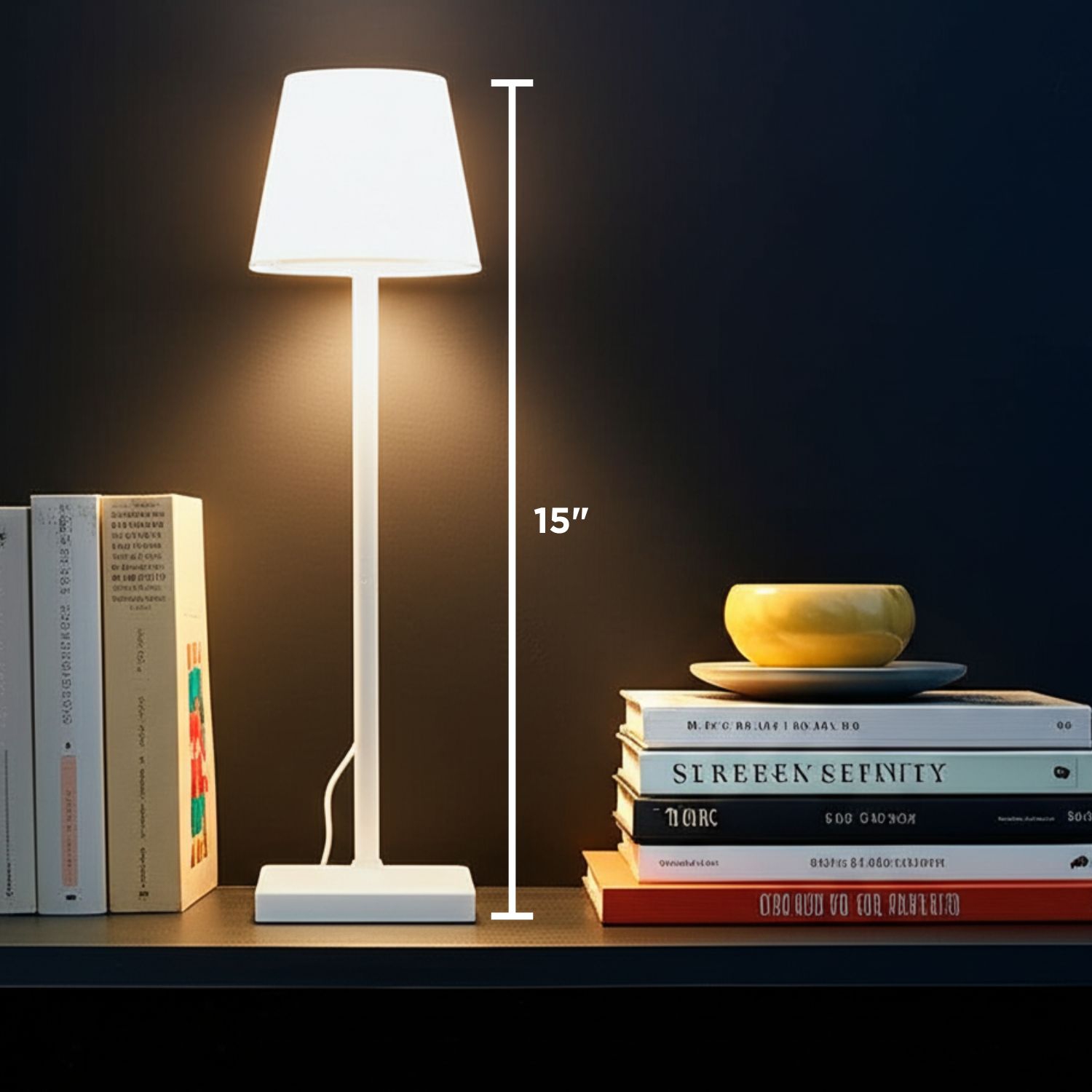 Abbott Trilite Classic Shade LED Table Lamp, Rechargeable Cordless Light, Modern Eco-Friendly LED Illumination Portable Lighting for Desk or