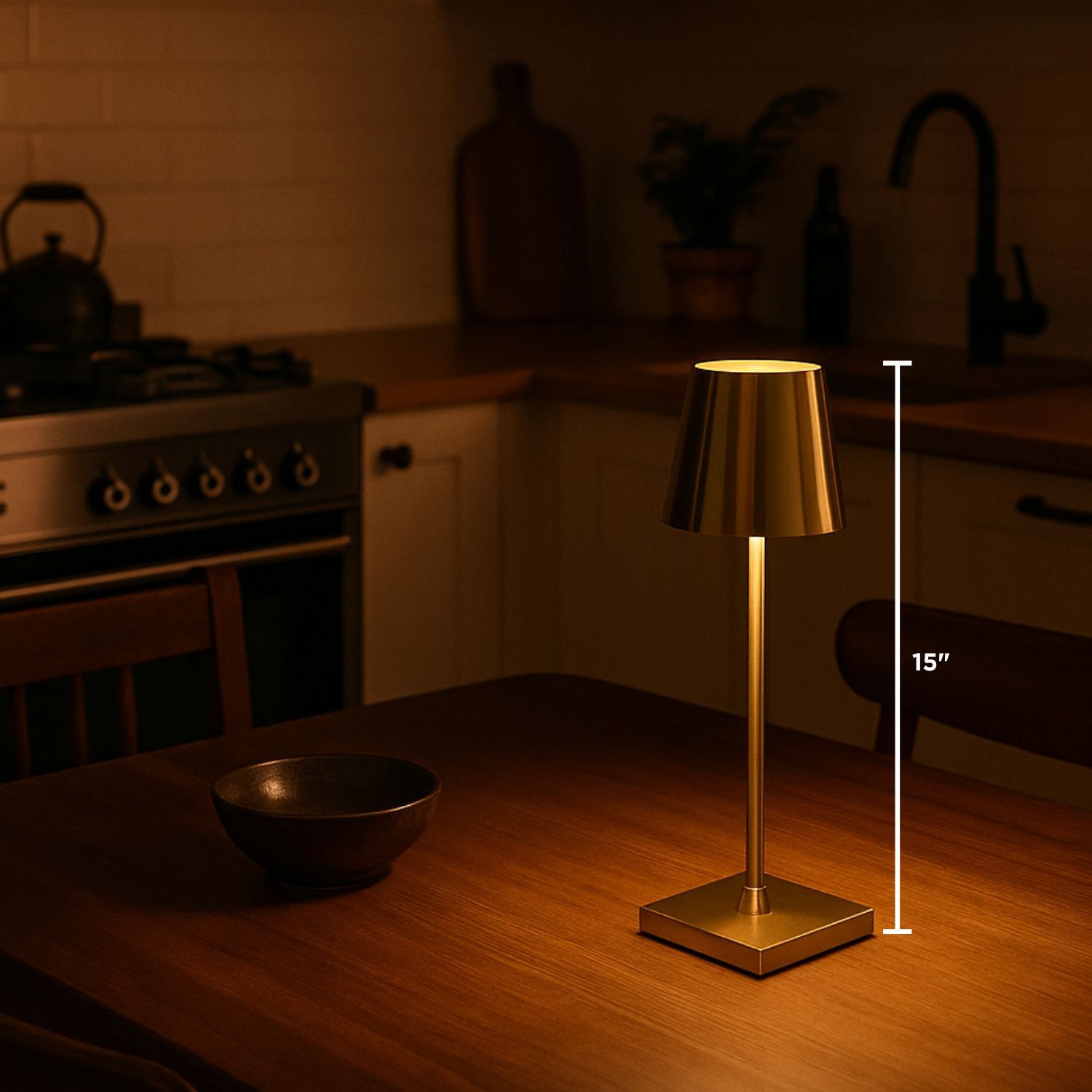 Abbott Trilite Classic Shade LED Table Lamp, Rechargeable Cordless Light, Modern Eco-Friendly LED Illumination Portable Lighting for Desk or