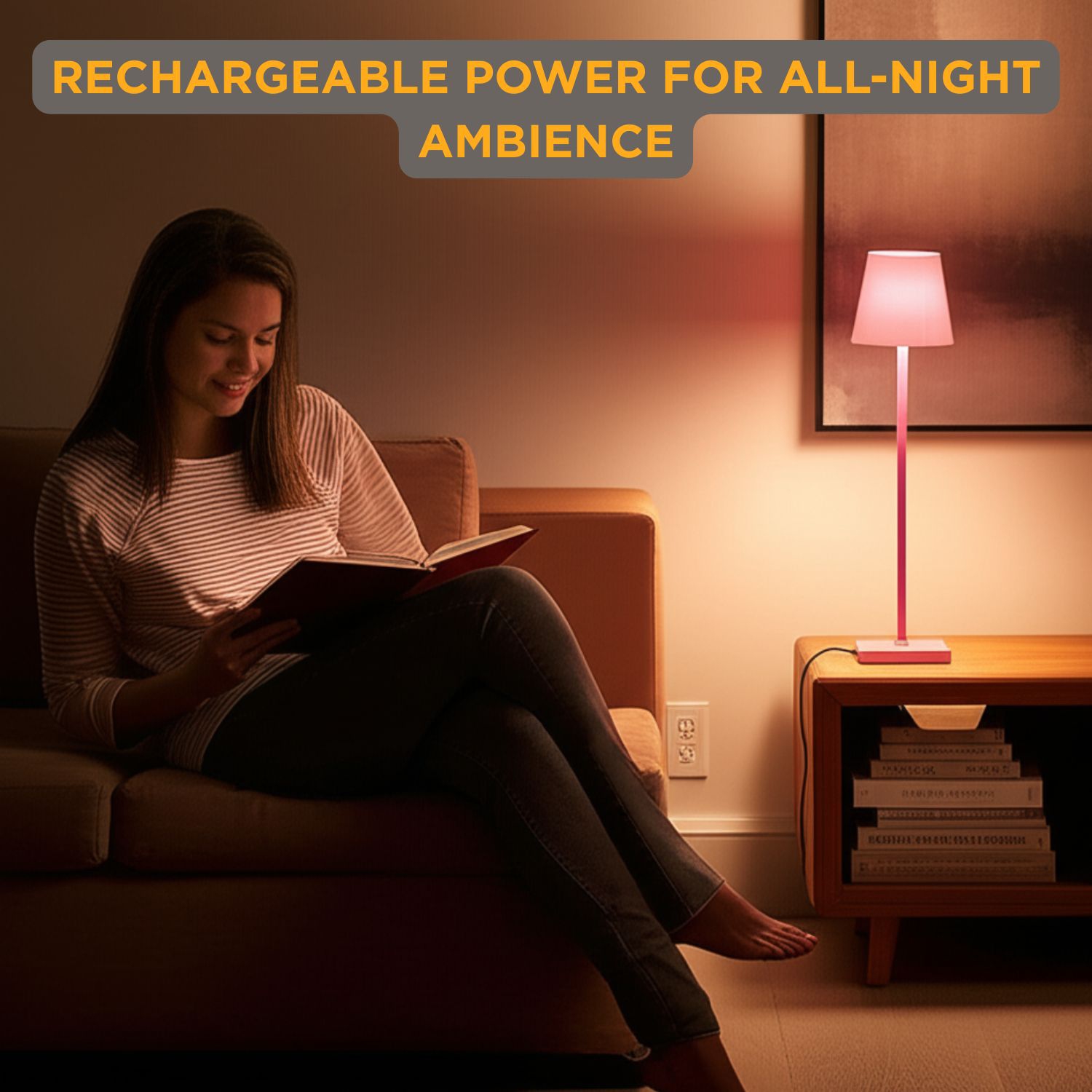 Lampe de table Abbott Trilite Classic Shade LED, lampe rechargeable sans fil, éclairage moderne écologique portatif LED pour bureau ou table de