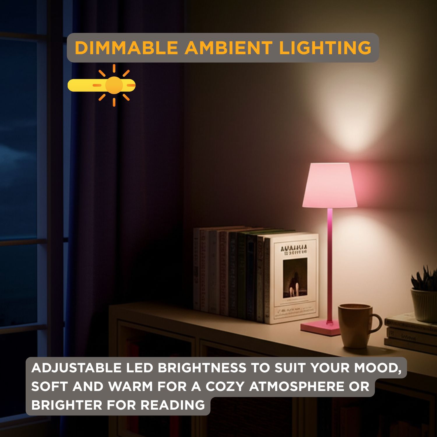 Lampe de table Abbott Trilite Classic Shade LED, lampe rechargeable sans fil, éclairage moderne écologique portatif LED pour bureau ou table de