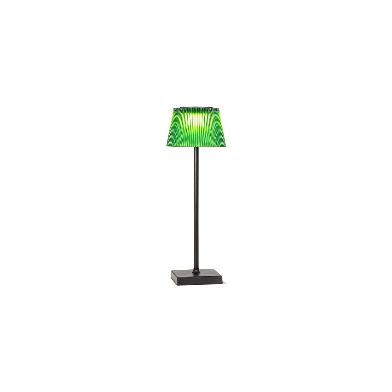 Abbott Fluted Shade LED Table Lamp, Rechargeable IP54 Waterproof Light, Modern Accent Lighting for Patio, Garden Outdoor or Indoors 15 Green