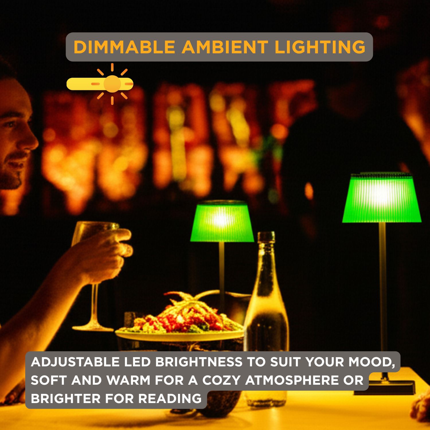 Abbott Fluted Shade LED Table Lamp, Rechargeable IP54 Waterproof Light, Modern Accent Lighting for Patio, Garden Outdoor or Indoors 15 Green