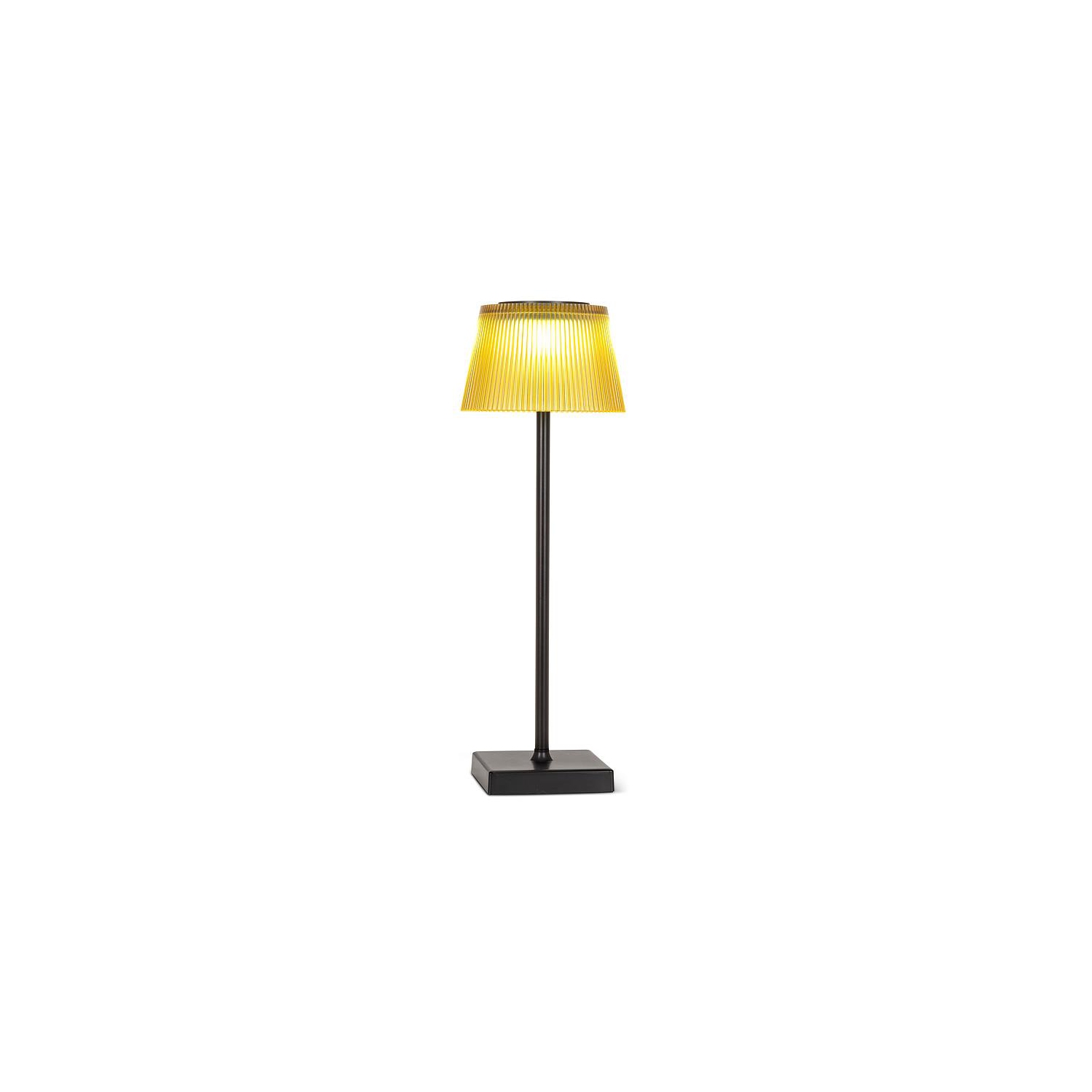Abbott – Lampe de table LED à abat-jour cannelé, lampe étanche rechargeable IP54, éclairage d'appoint moderne pour patio, jardin extérieur ou