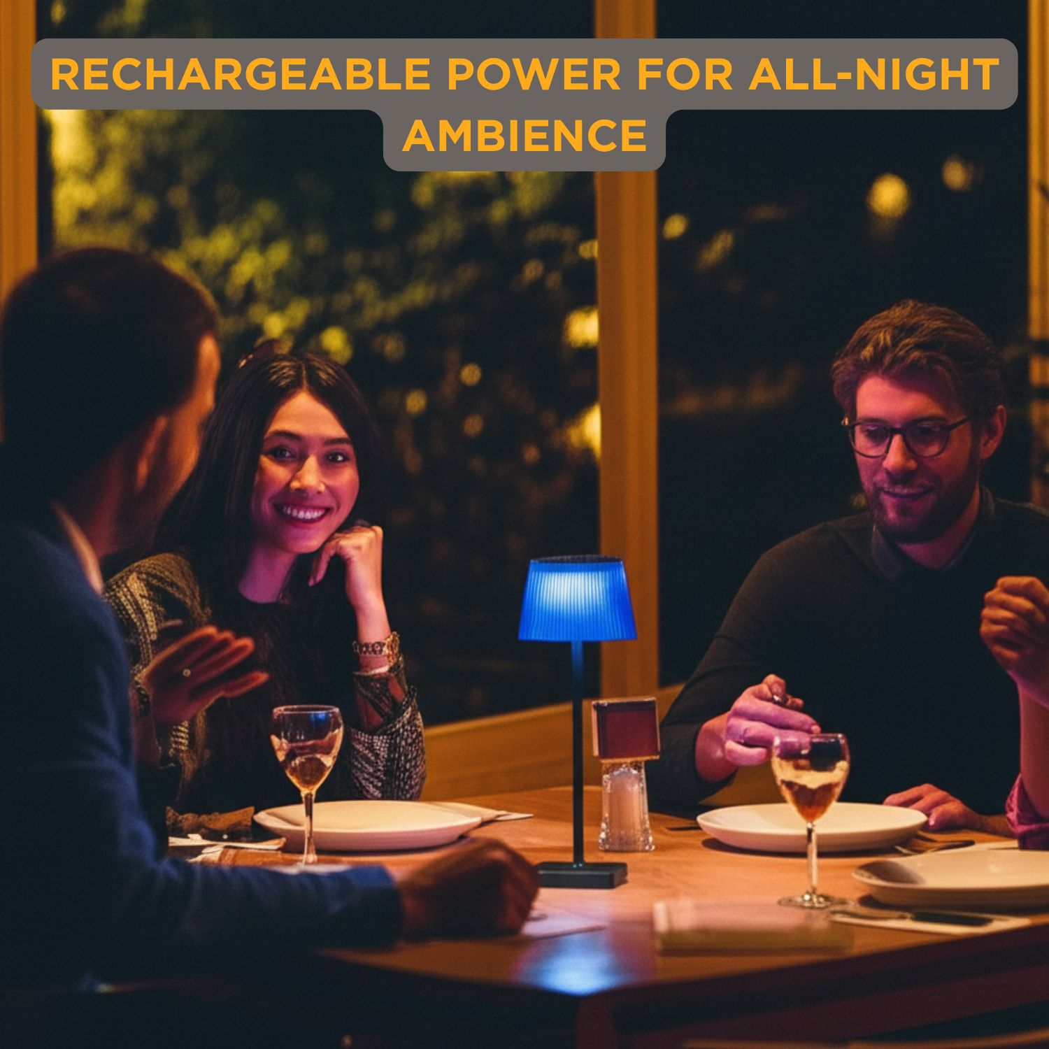 Lampe de table Abbott Shade LED, lampe étanche rechargeable IP54, éclairage d'appoint moderne pour patio, jardin extérieur ou intérieur 15, bleu