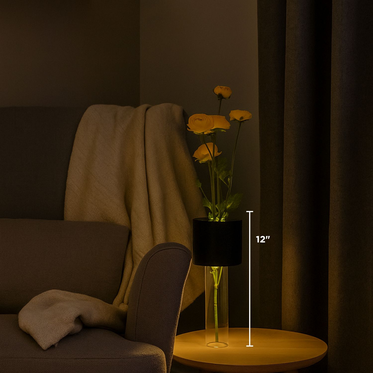 Abbott LED Vase Table Lamp, Rechargeable Dimmable Light, Touch Control with 3 Brightness Levels, Modern 2-in-1 Vase and Ambient Light for Home Décor,