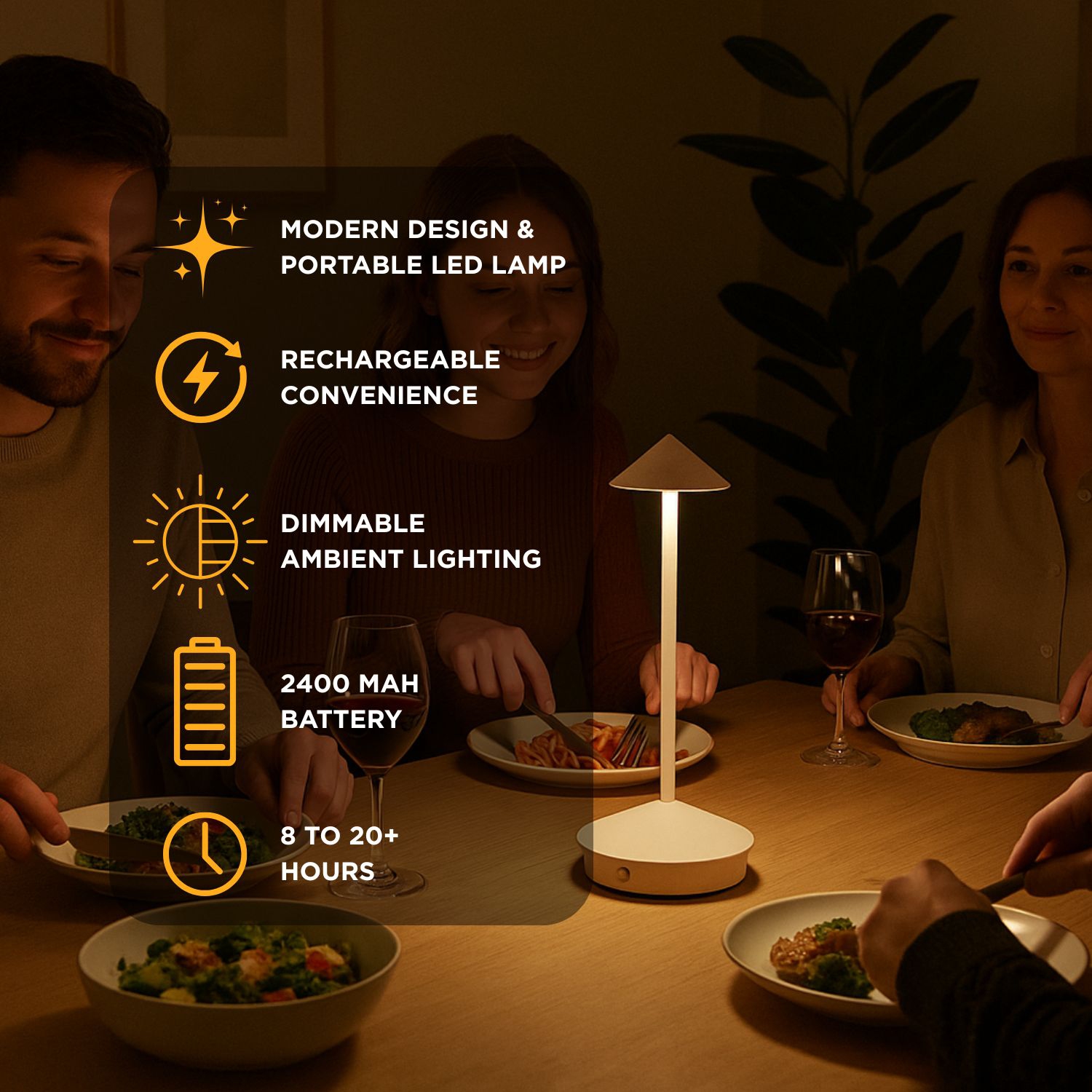 Abbott – Lampe de table à flèche mince LED, lampe rechargeable sans fil, élégant éclairage portatif pour bureau ou table de chevet, 11,5 po,