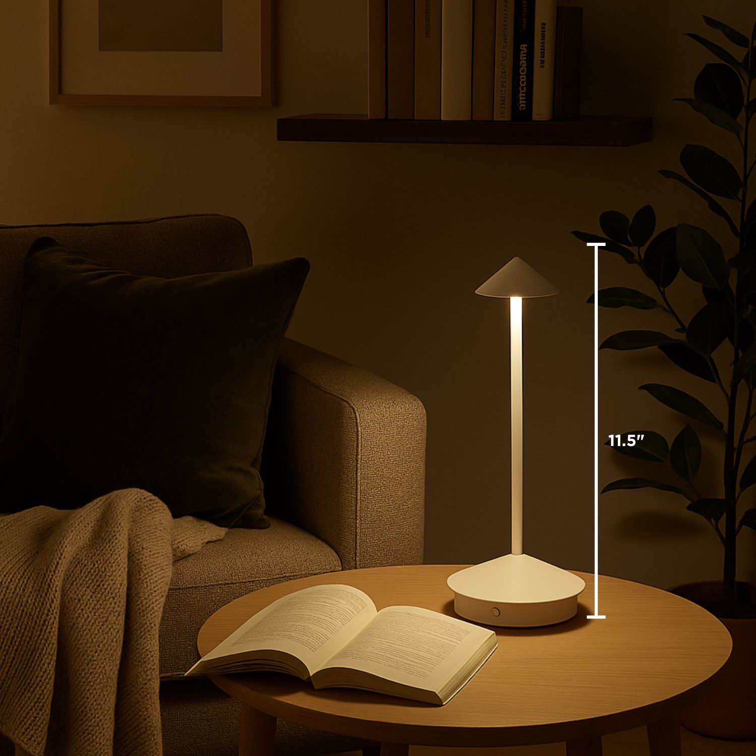 Abbott – Lampe de table à flèche mince LED, lampe rechargeable sans fil, élégant éclairage portatif pour bureau ou table de chevet, 11,5 po,