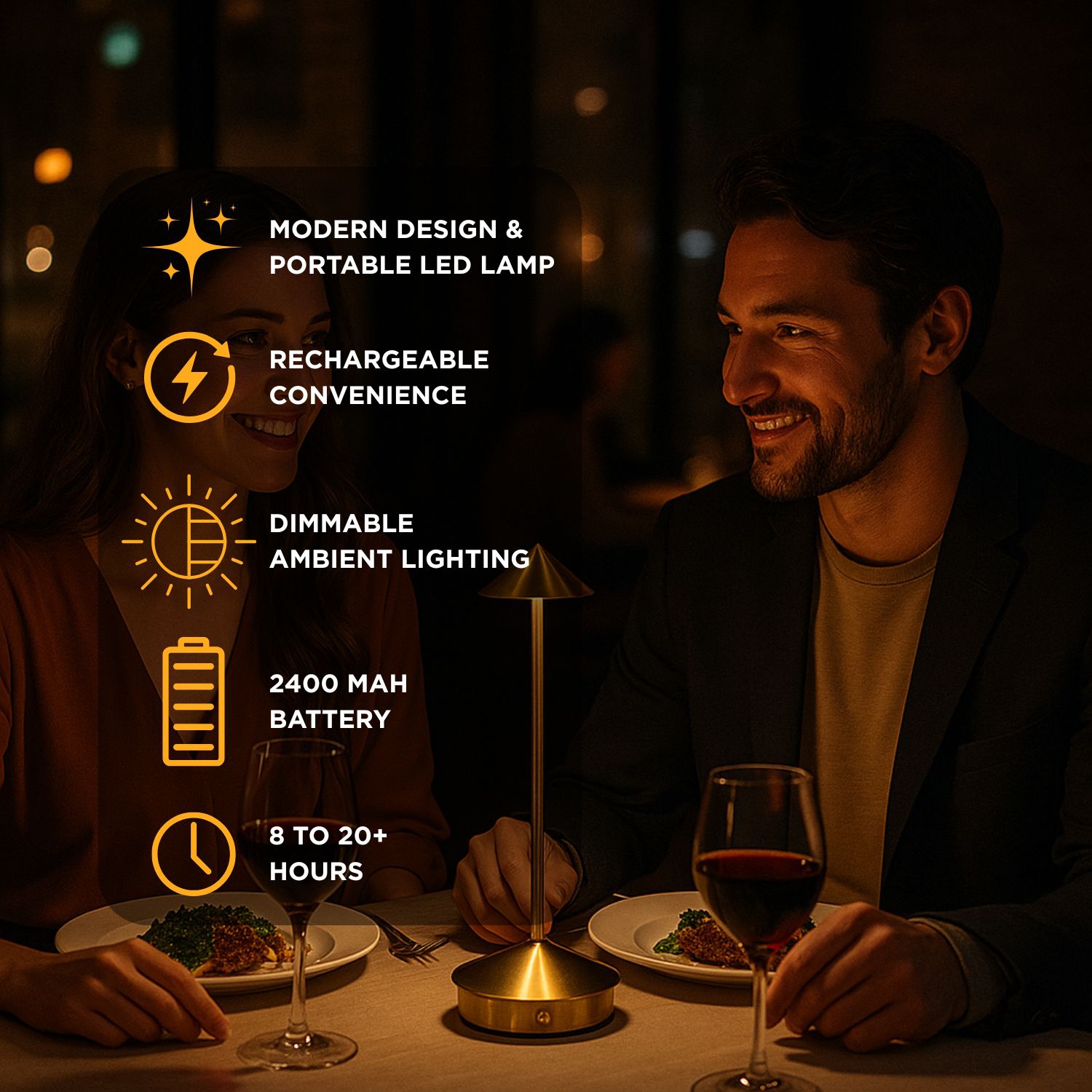 Abbott Slim Arrow LED Table Lamp, Rechargeable Cordless Light, Sleek Portable Lighting for Desk or Nightstand, 11.5", Matte Gold