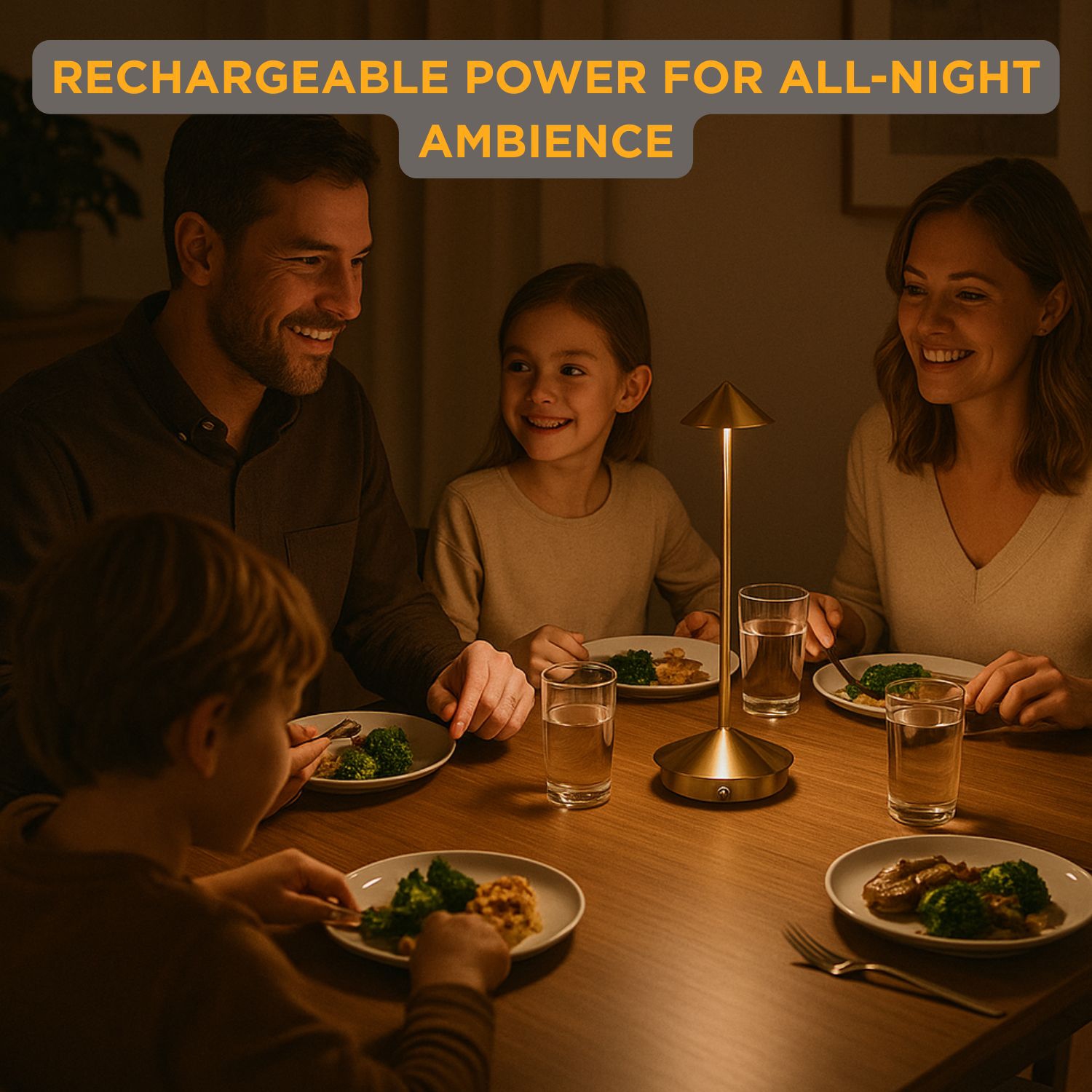 Abbott Slim Arrow LED Table Lamp, Rechargeable Cordless Light, Sleek Portable Lighting for Desk or Nightstand, 11.5", Matte Gold