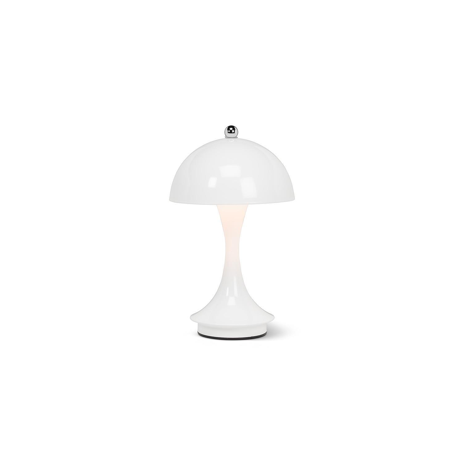 LED Abbott Trilite, lampe de table moderne rechargeable alimentée par USB, champignon pour chambre, salon ou coin lecture, 10&nbsp;po, blanc brillant